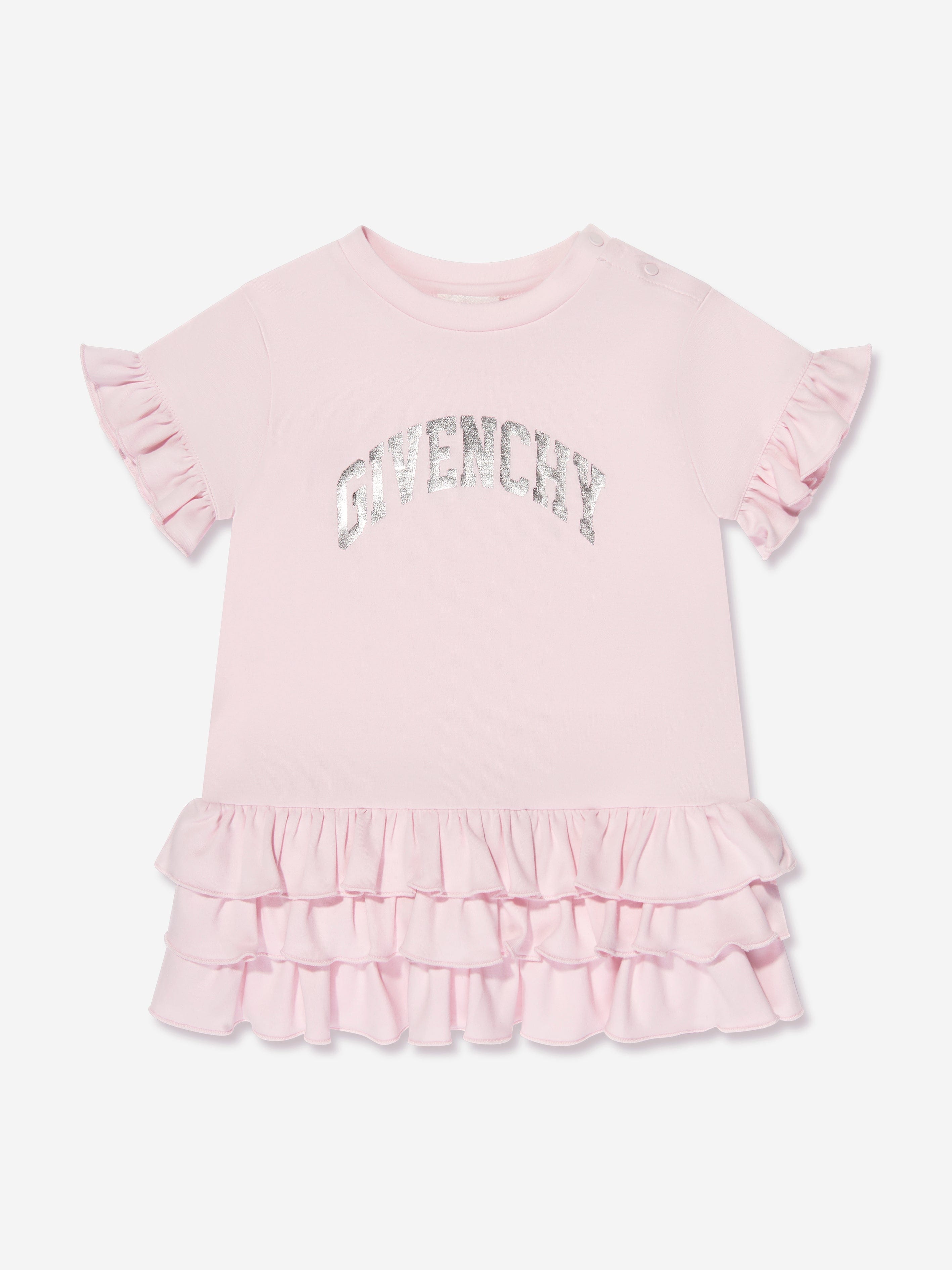 Givenchy Baby Girls Logo Print Dress in Pink