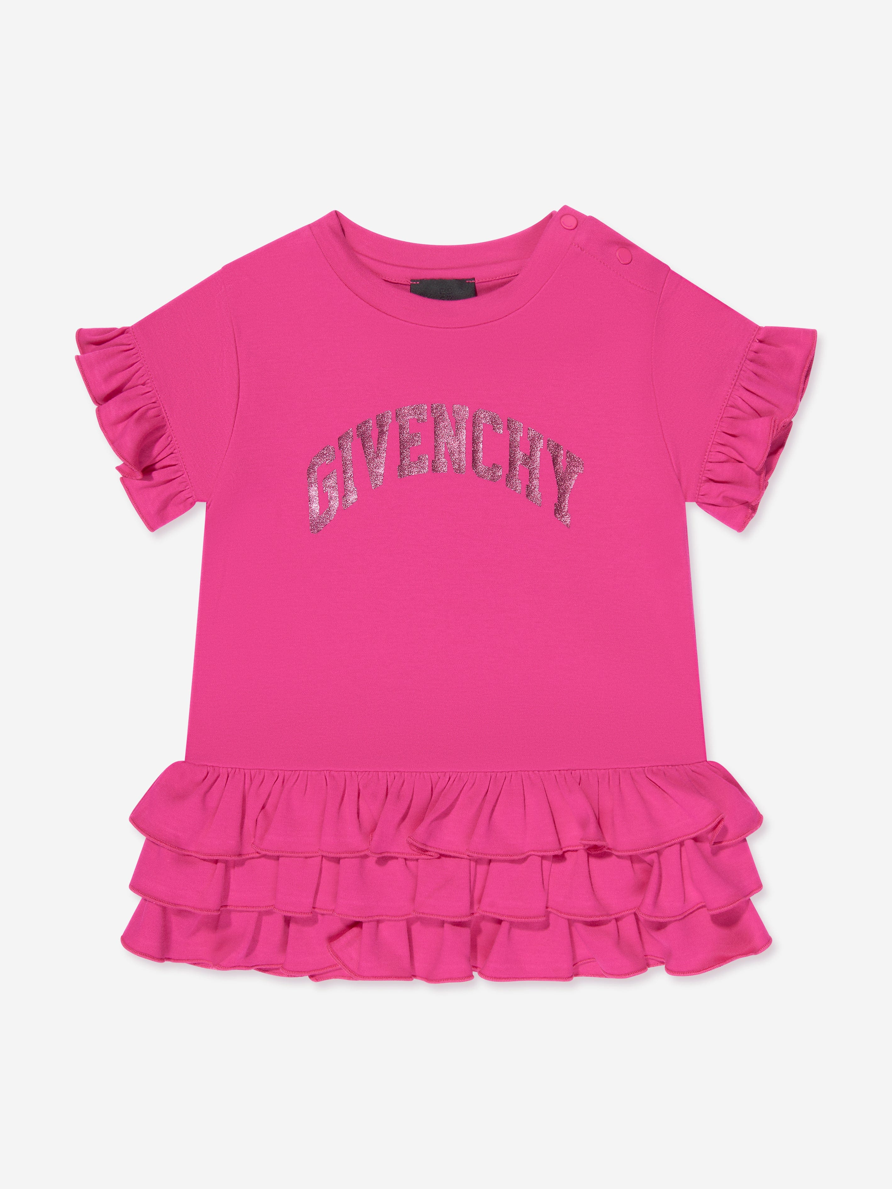 Givenchy Baby Girls Logo Print Dress in Pink