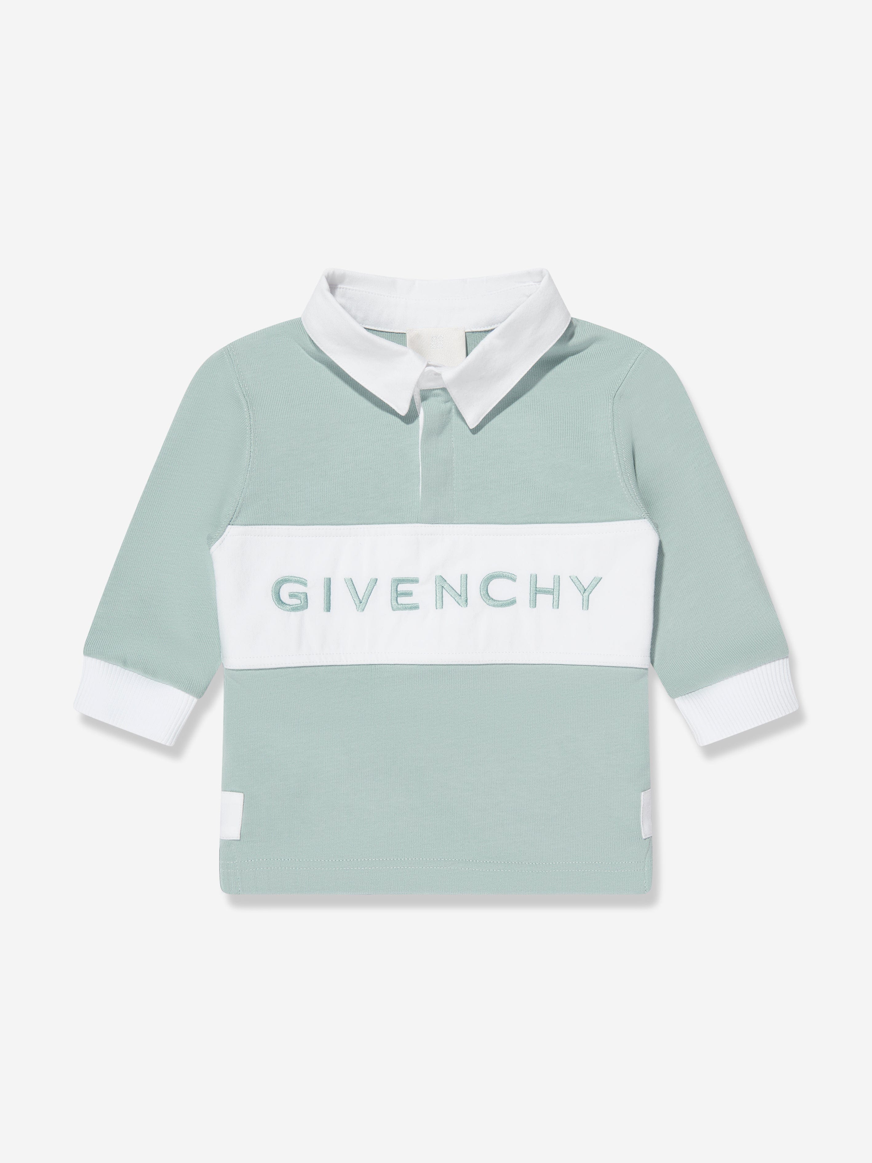 Givenchy Baby Boys Long Sleeve Polo Shirt in Blue