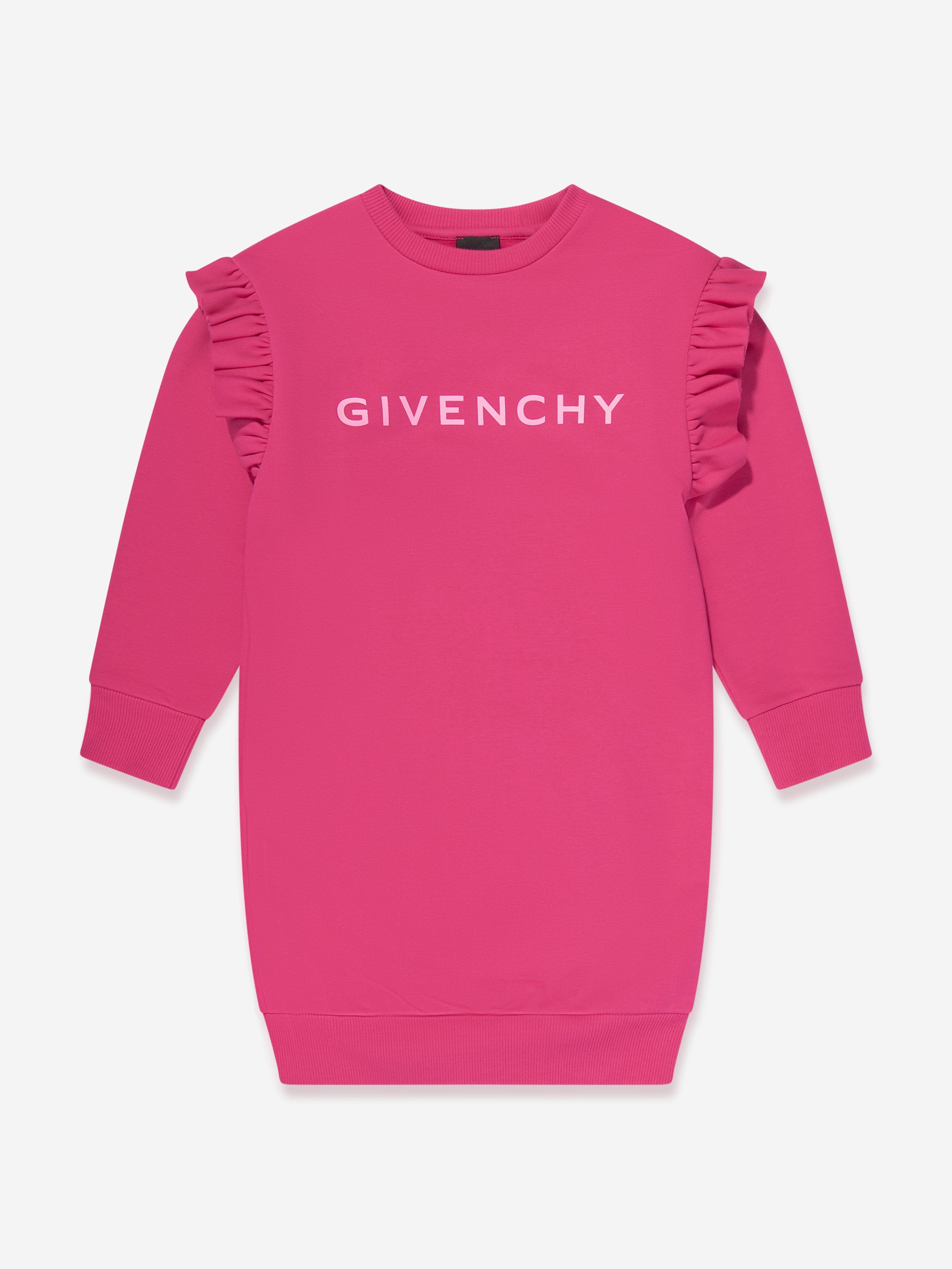 Givenchy Girls Frilly Fleece Dress in Pink