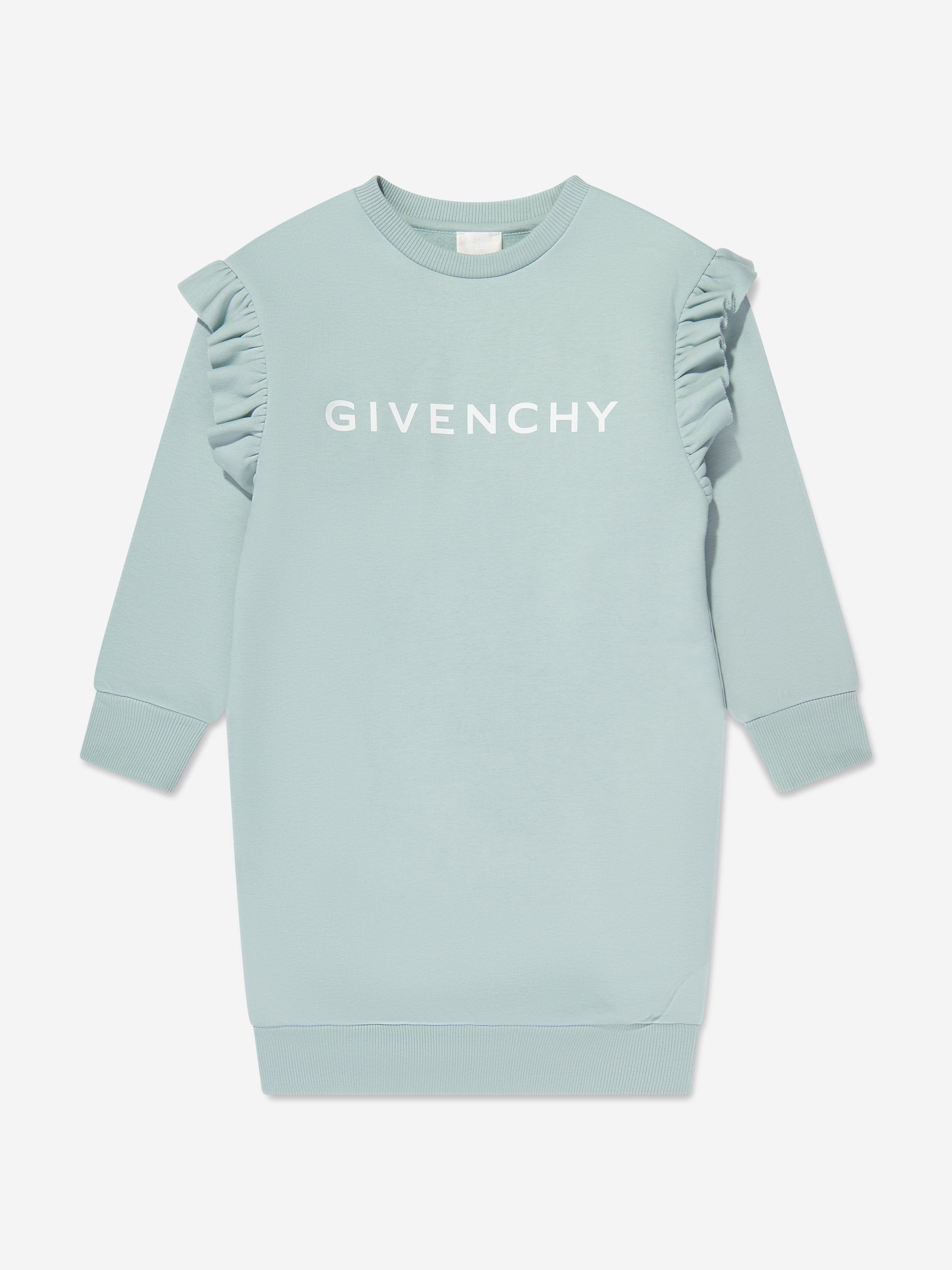 Givenchy Girls Frilly Fleece Dress in Blue