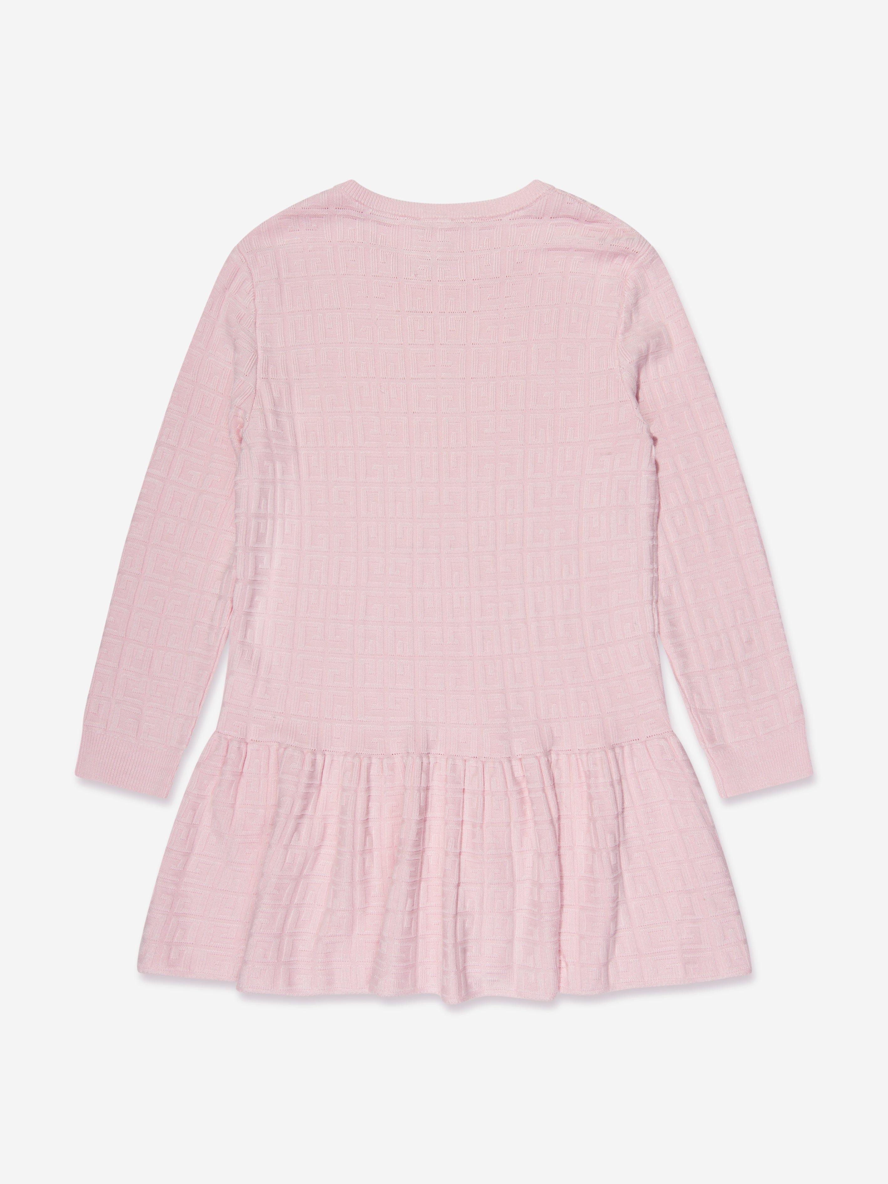 Givenchy Girls Knitted Logo Dress in Pink