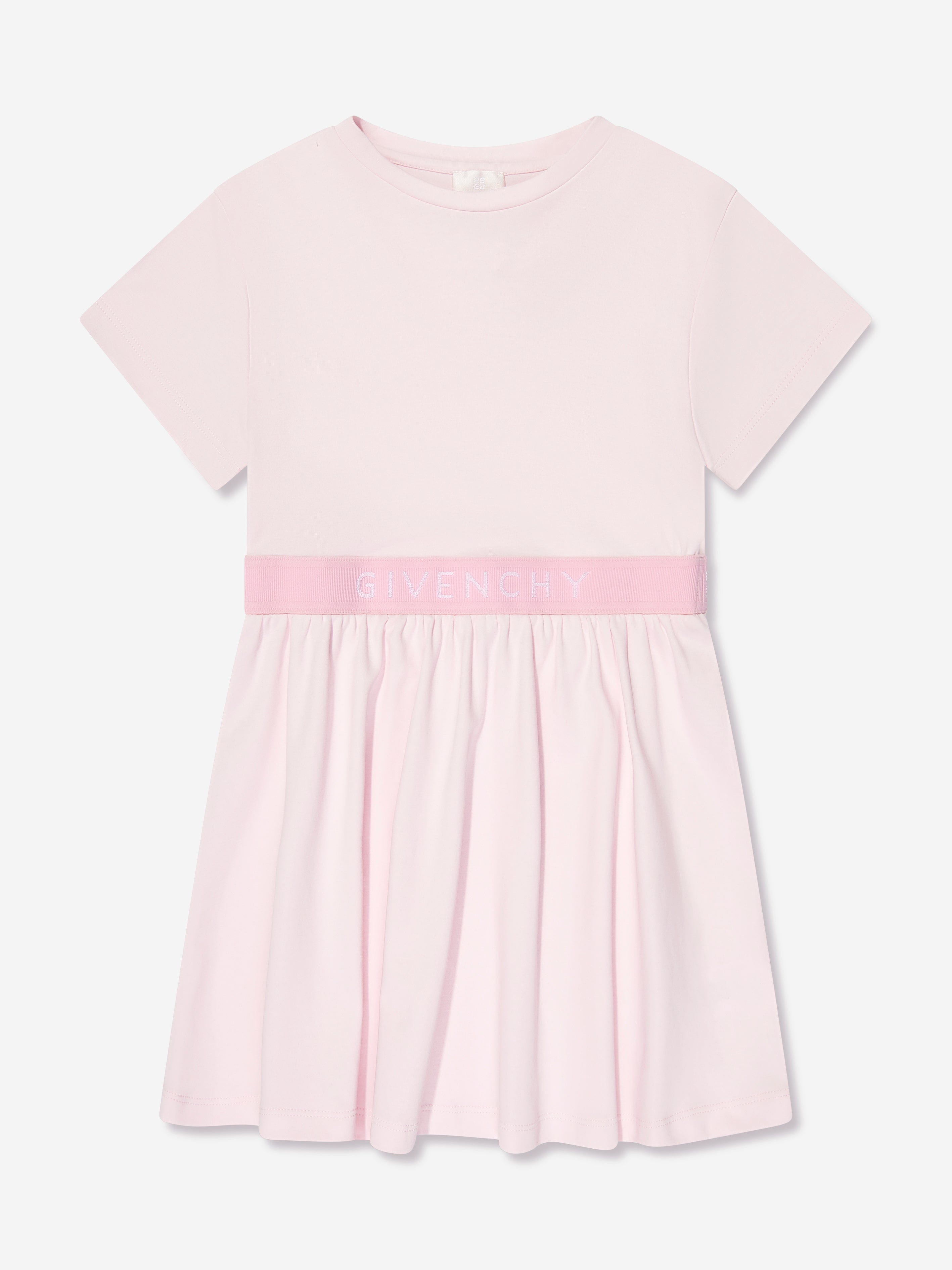 Givenchy Girls Jersey Logo Dress in Pink