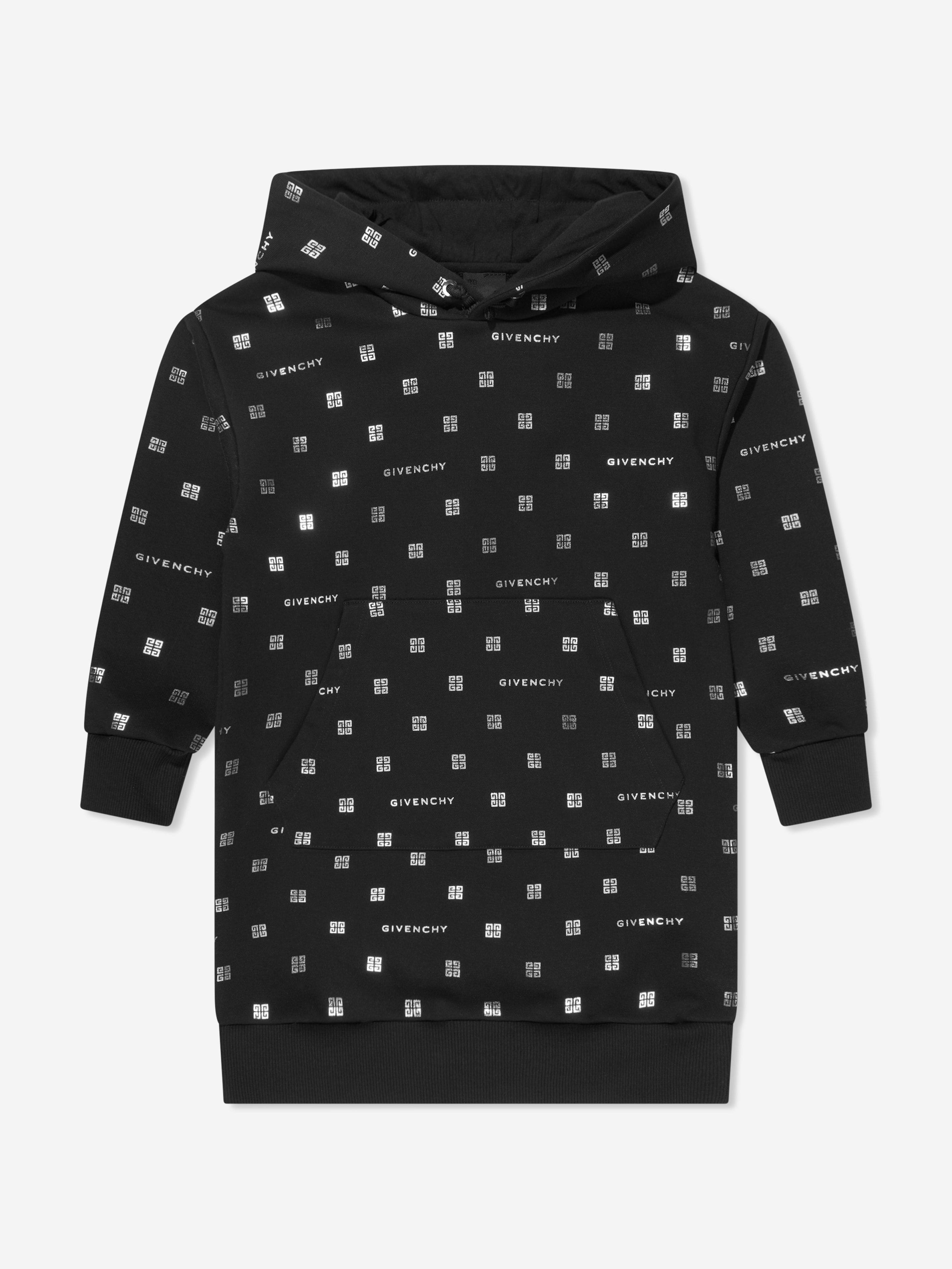 Givenchy Girls Hooded 4G Logo Dress in Black