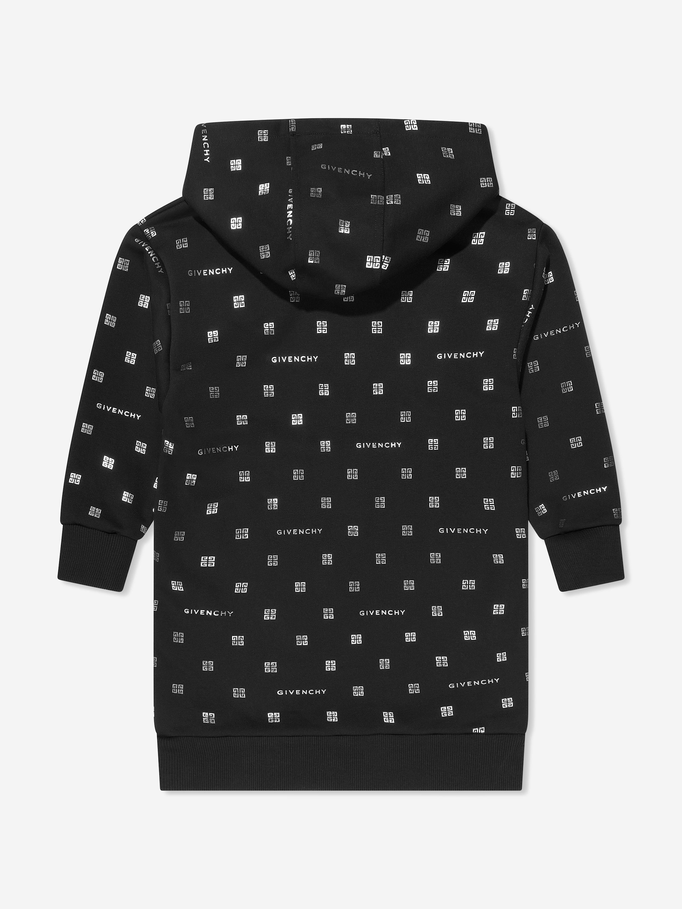 Givenchy Girls Hooded 4G Logo Dress in Black