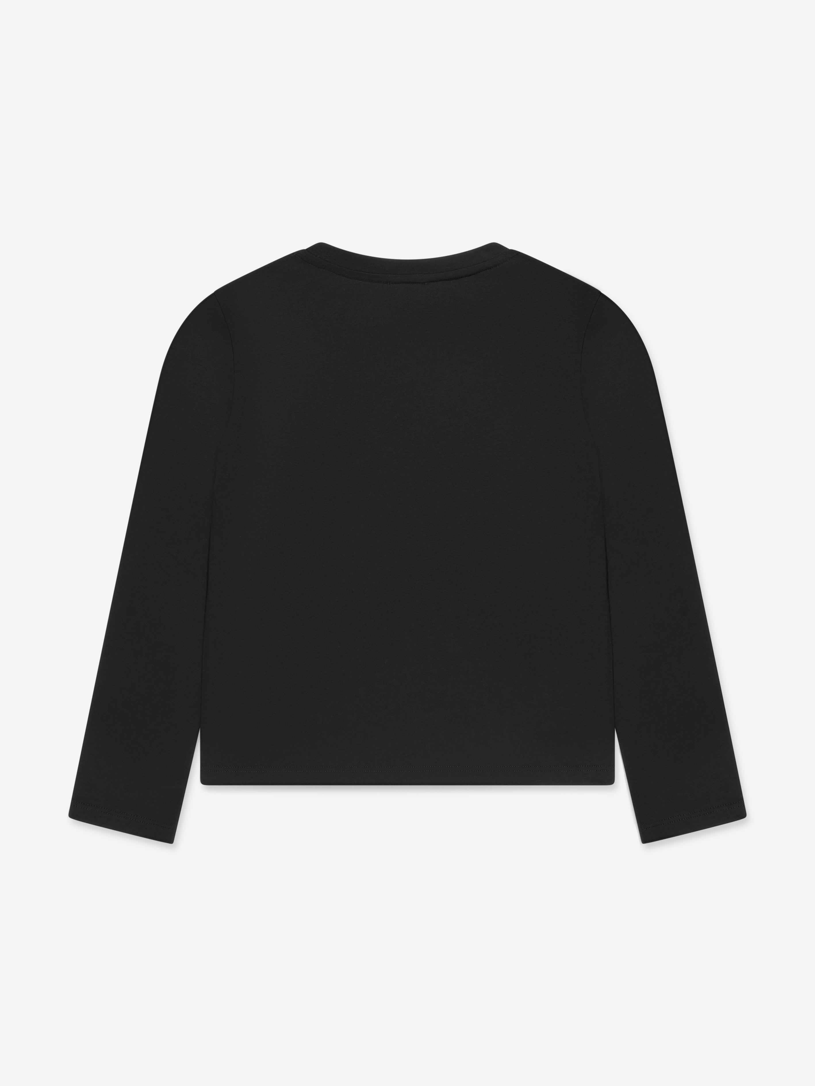 Givenchy Girls Long Sleeve Logo T-Shirt in Black