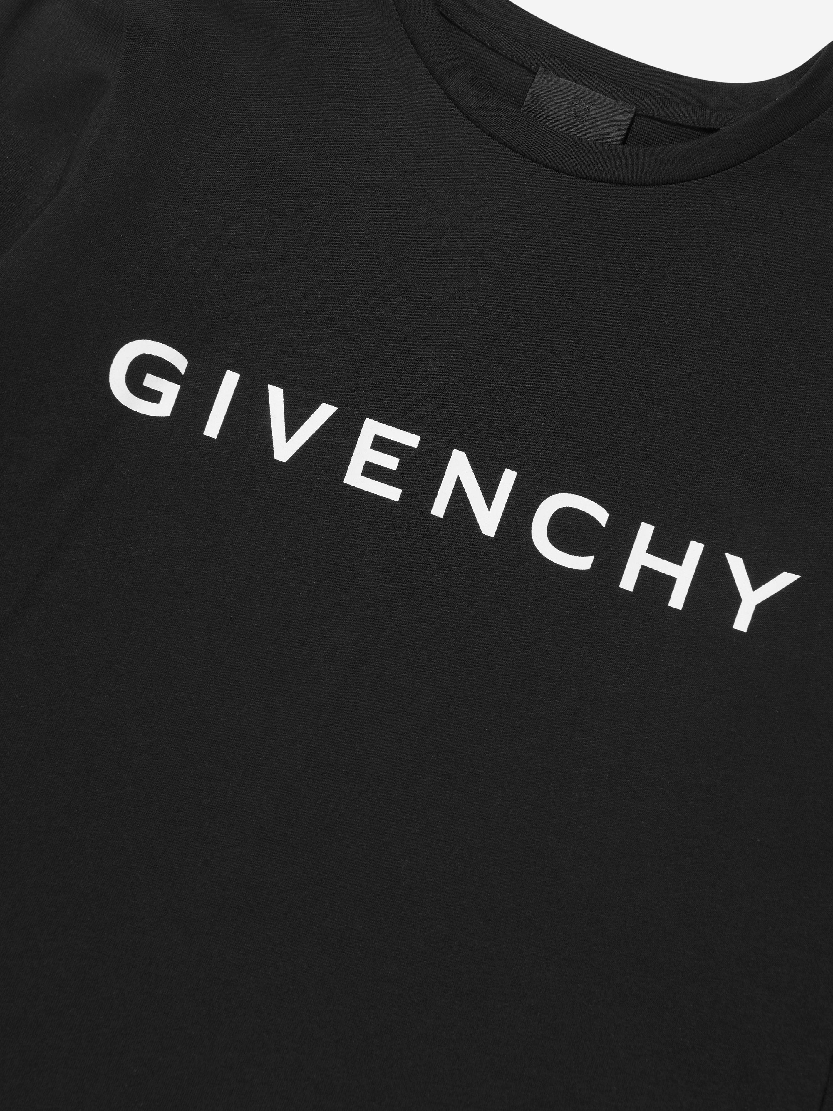 Givenchy Girls Long Sleeve Logo T-Shirt in Black