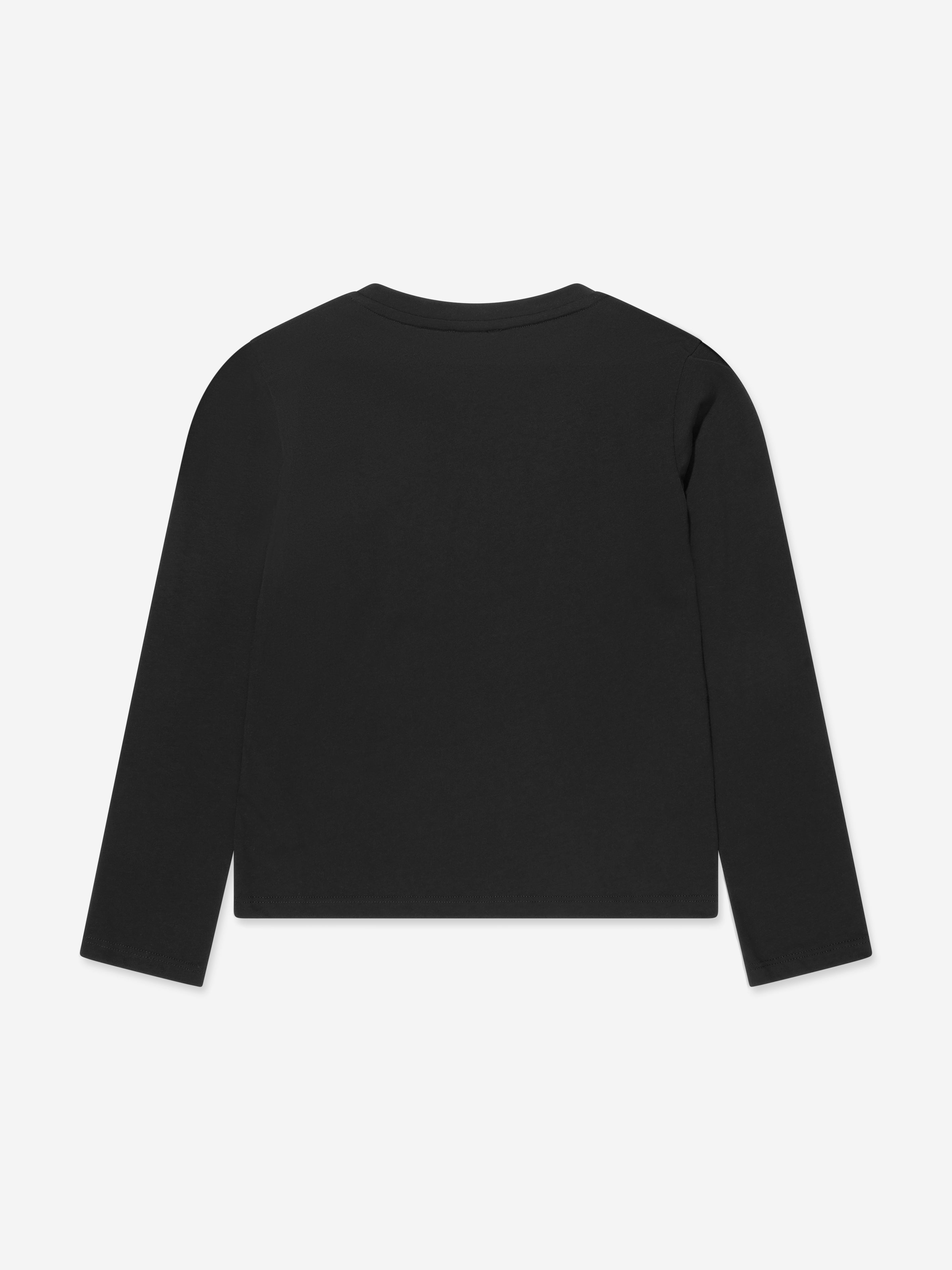 Givenchy Girls Long Sleeve Swarovski 4G T-Shirt in Black