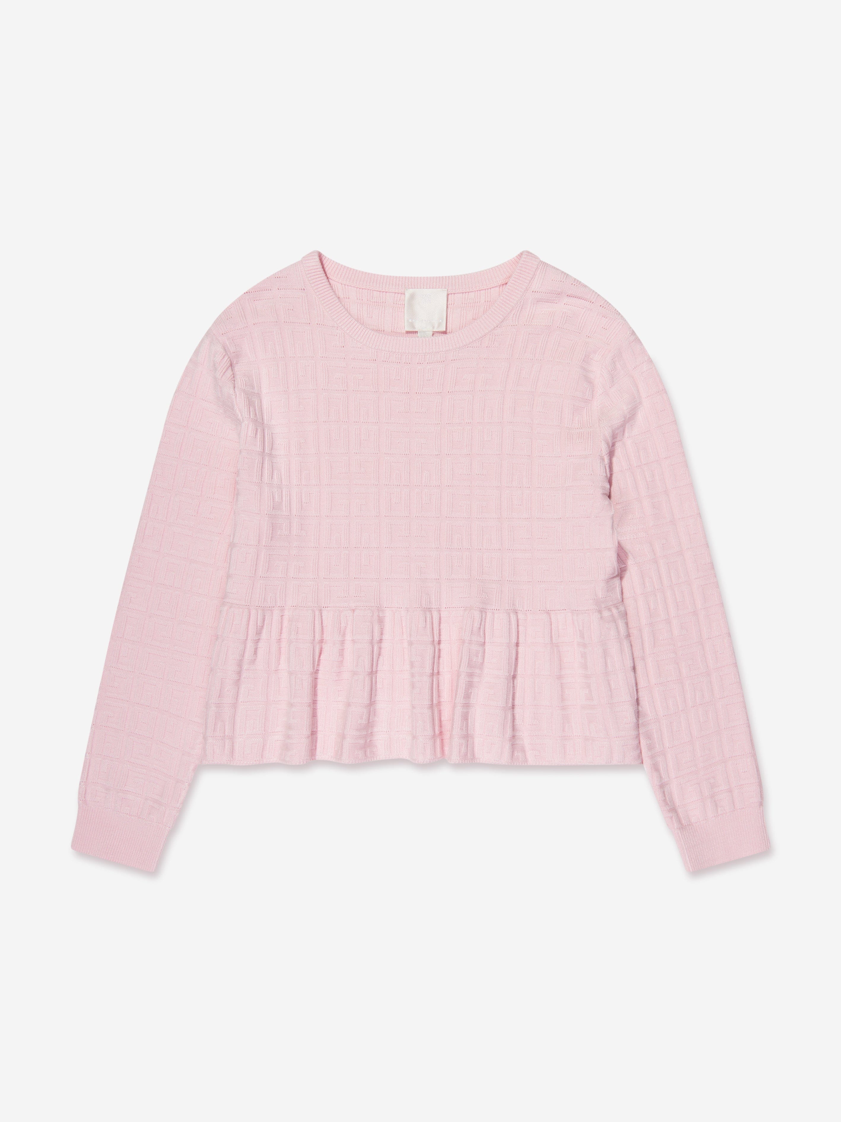 Givenchy Girls Knitted Logo Sweater in Pink