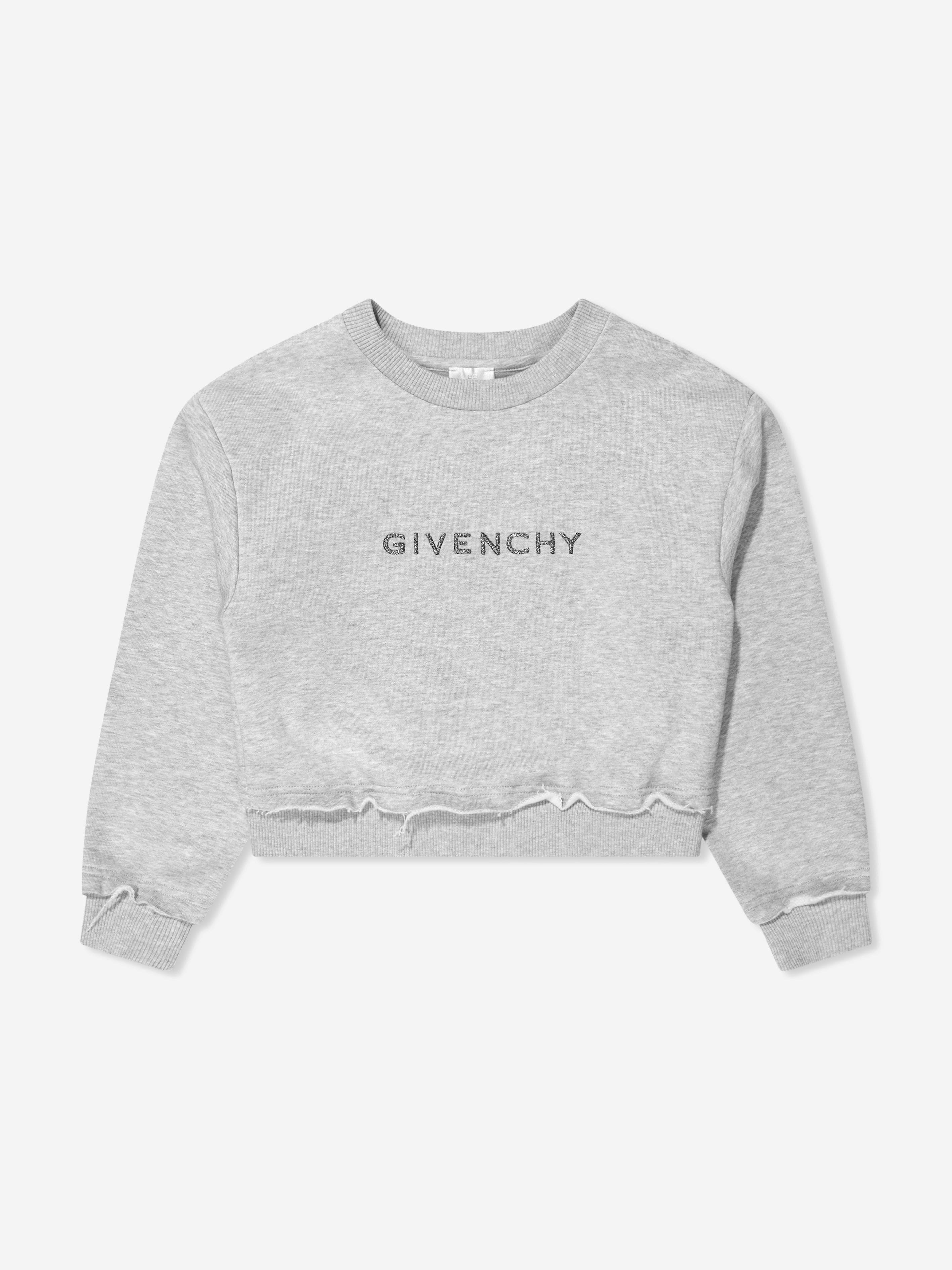 Givenchy Girls Embroidered Logo Sweatshirt in Grey