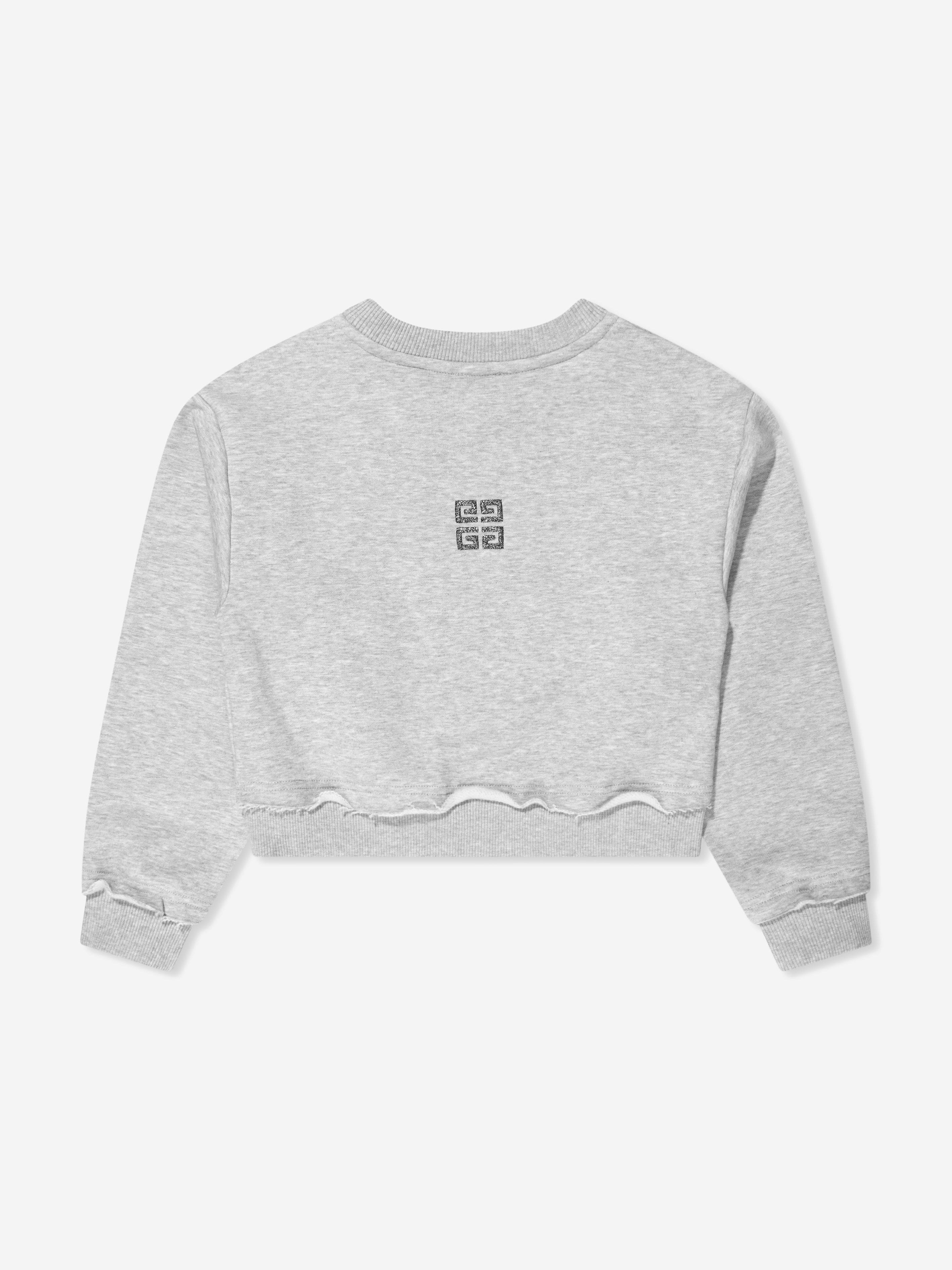 Givenchy Girls Embroidered Logo Sweatshirt in Grey