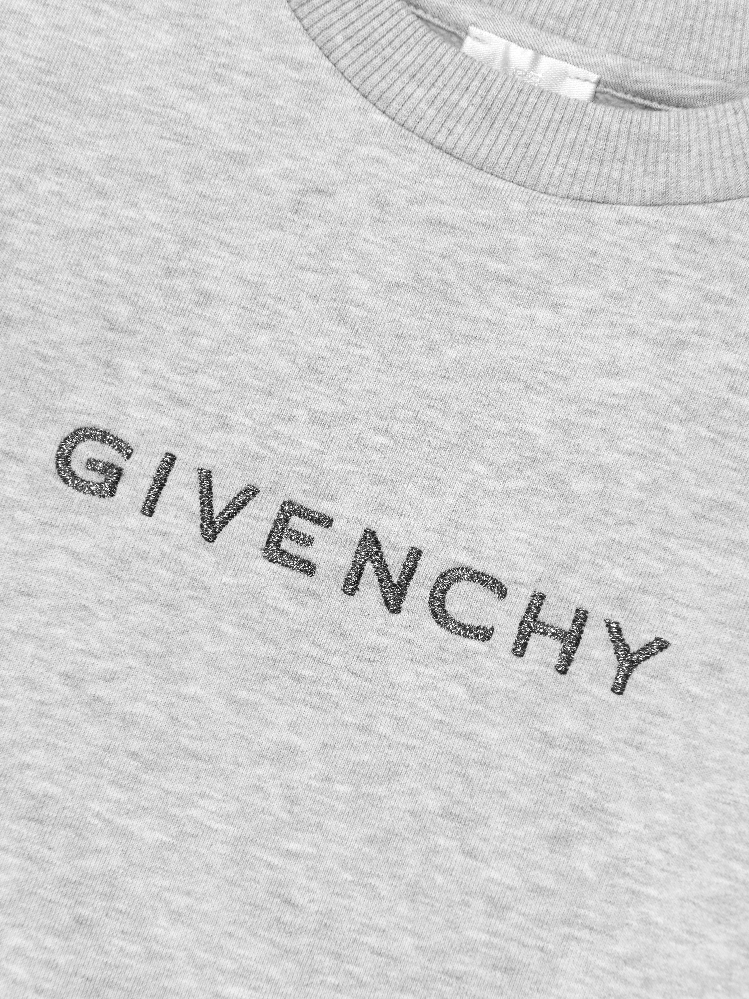 Givenchy Girls Embroidered Logo Sweatshirt in Grey