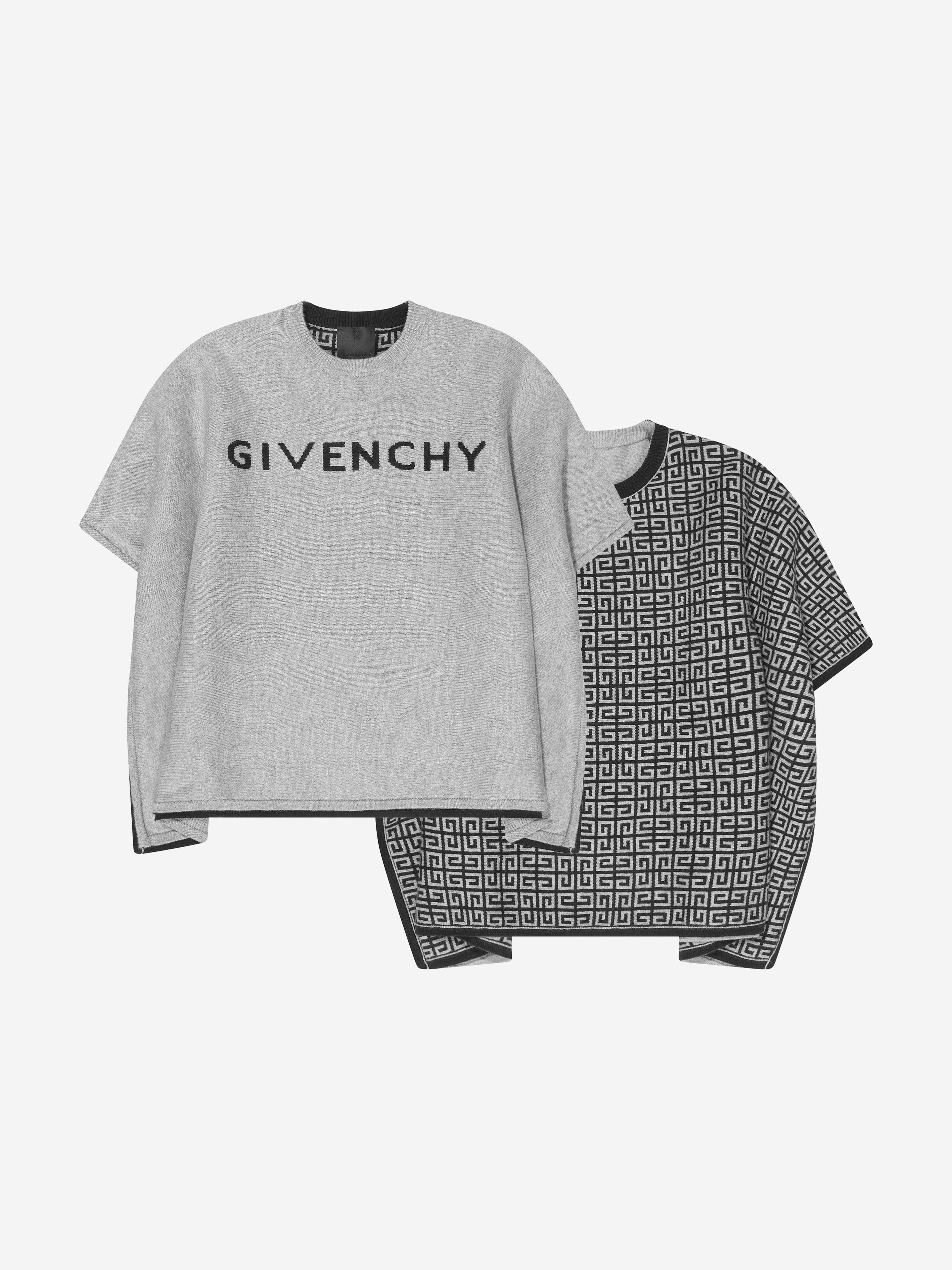 Givenchy Girls Knitted Reversible Cape in Black