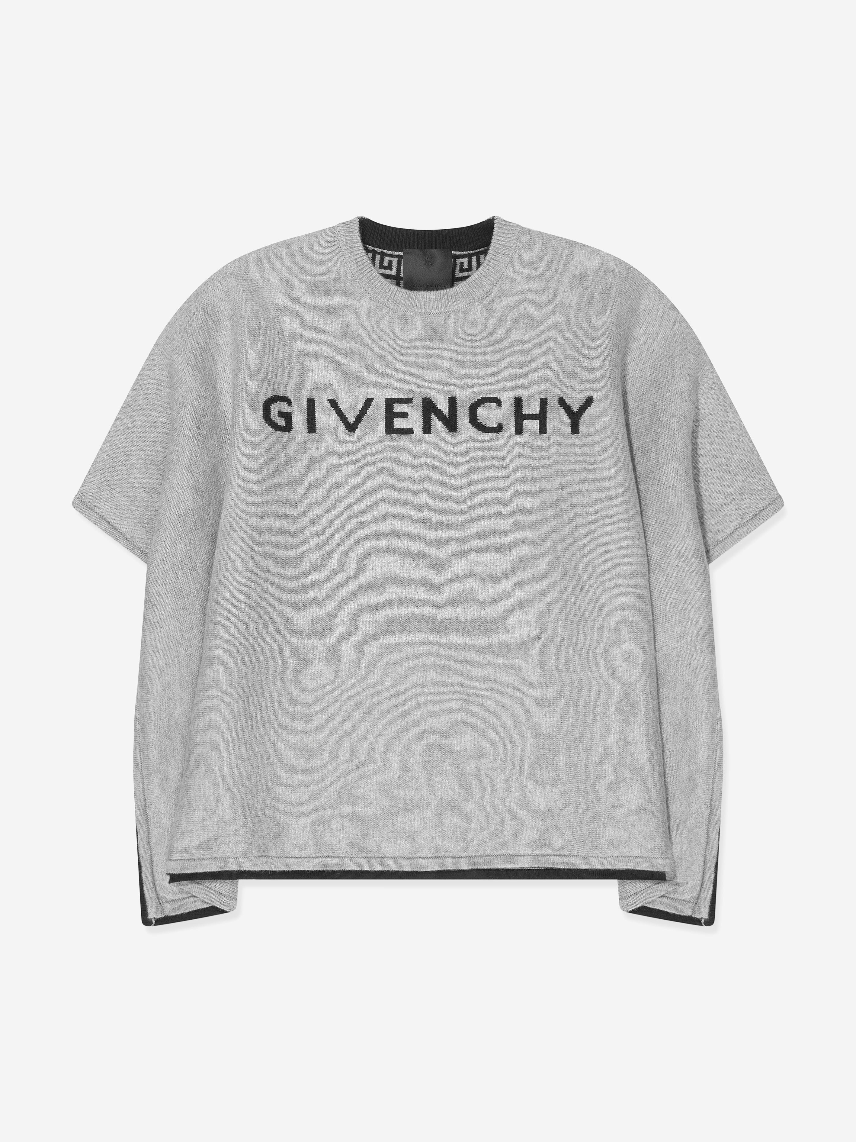 Givenchy Girls Knitted Reversible Cape in Black