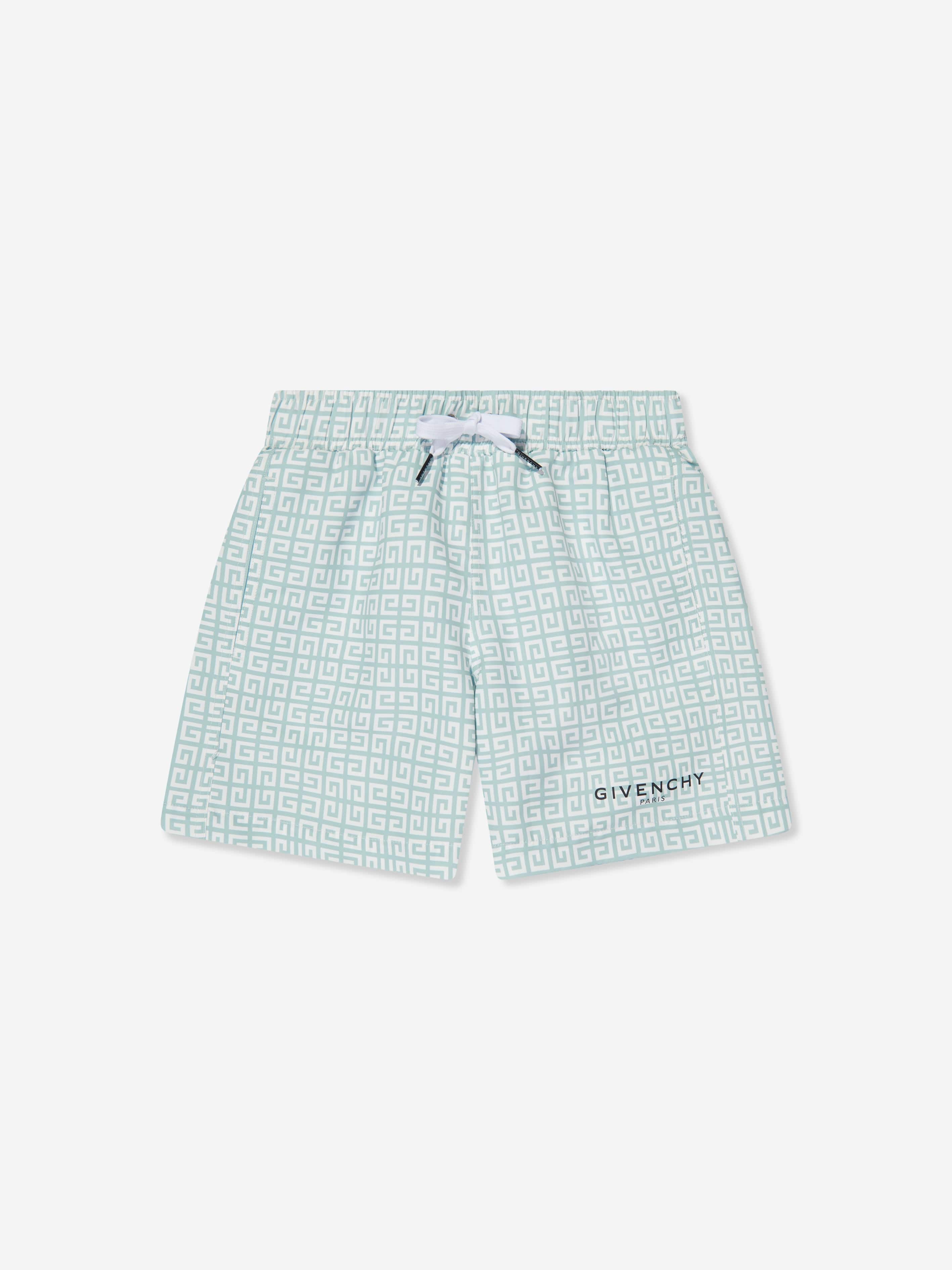 Givenchy Boys 4G Logo Swim Shorts in Blue