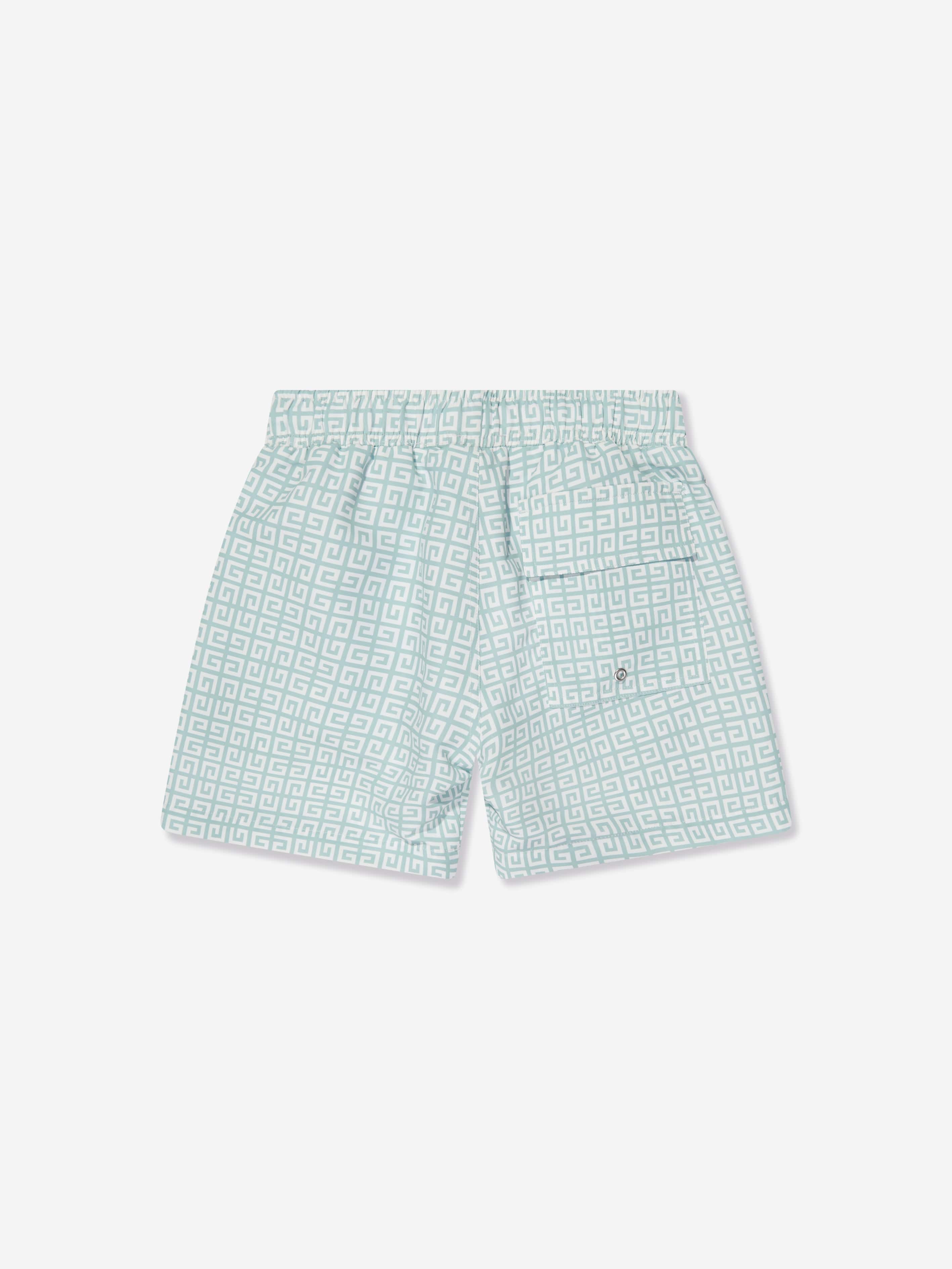 Givenchy Boys 4G Logo Swim Shorts in Blue