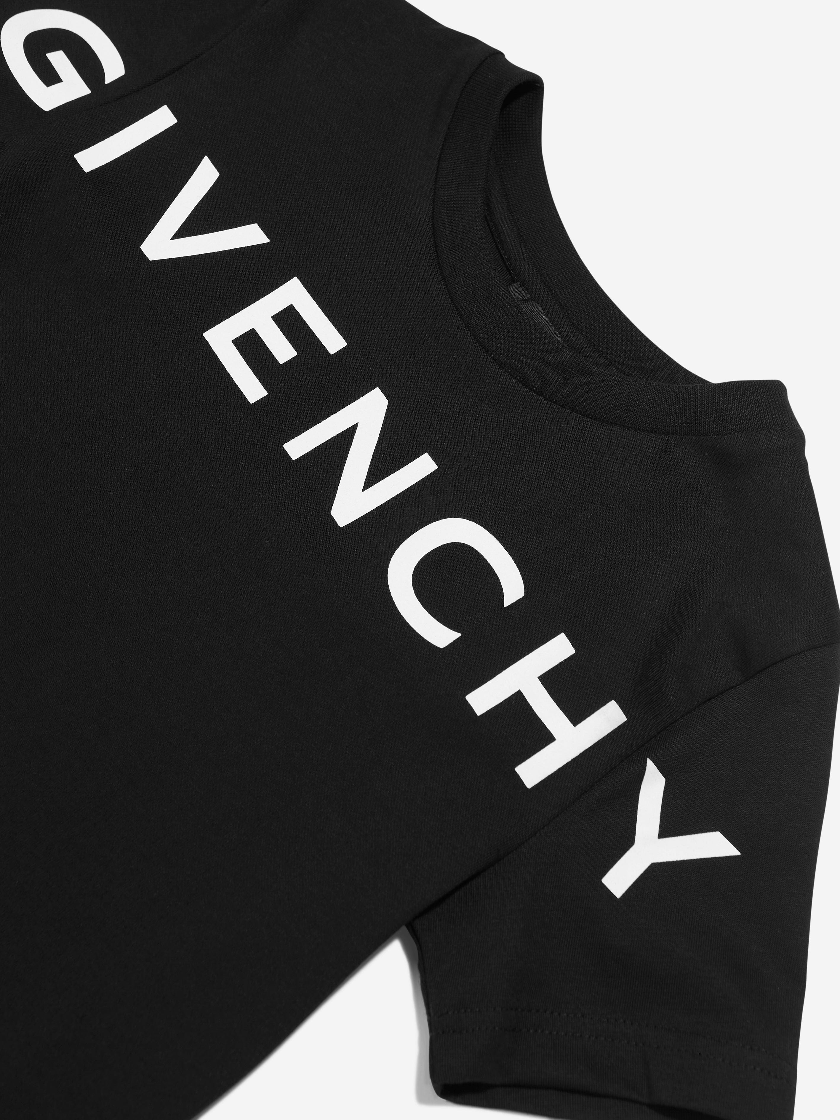 Givenchy Boys Logo Print T-Shirt in Black