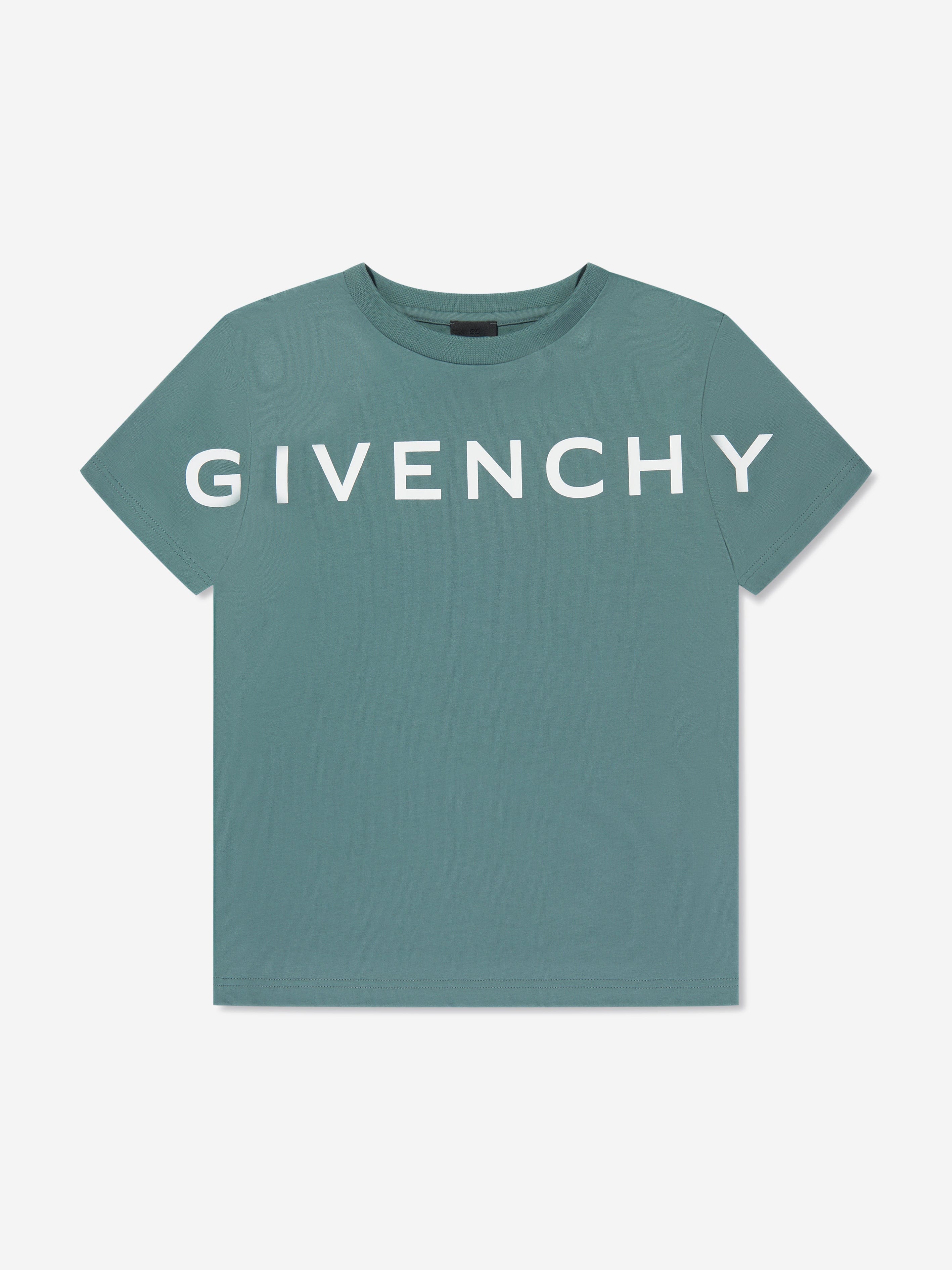 Givenchy Boys Logo Print T-Shirt in Green