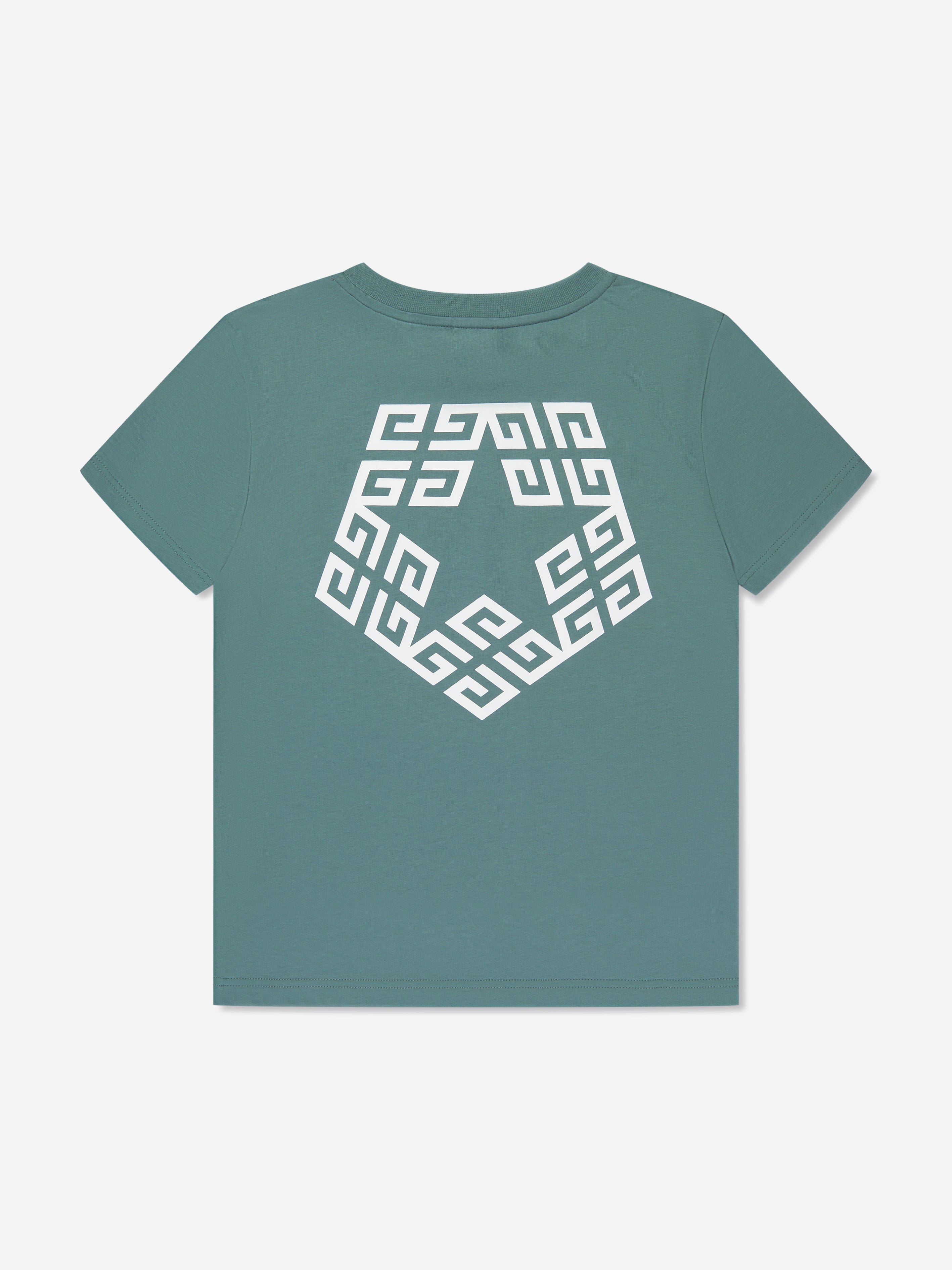 Givenchy Boys Logo Print T-Shirt in Green