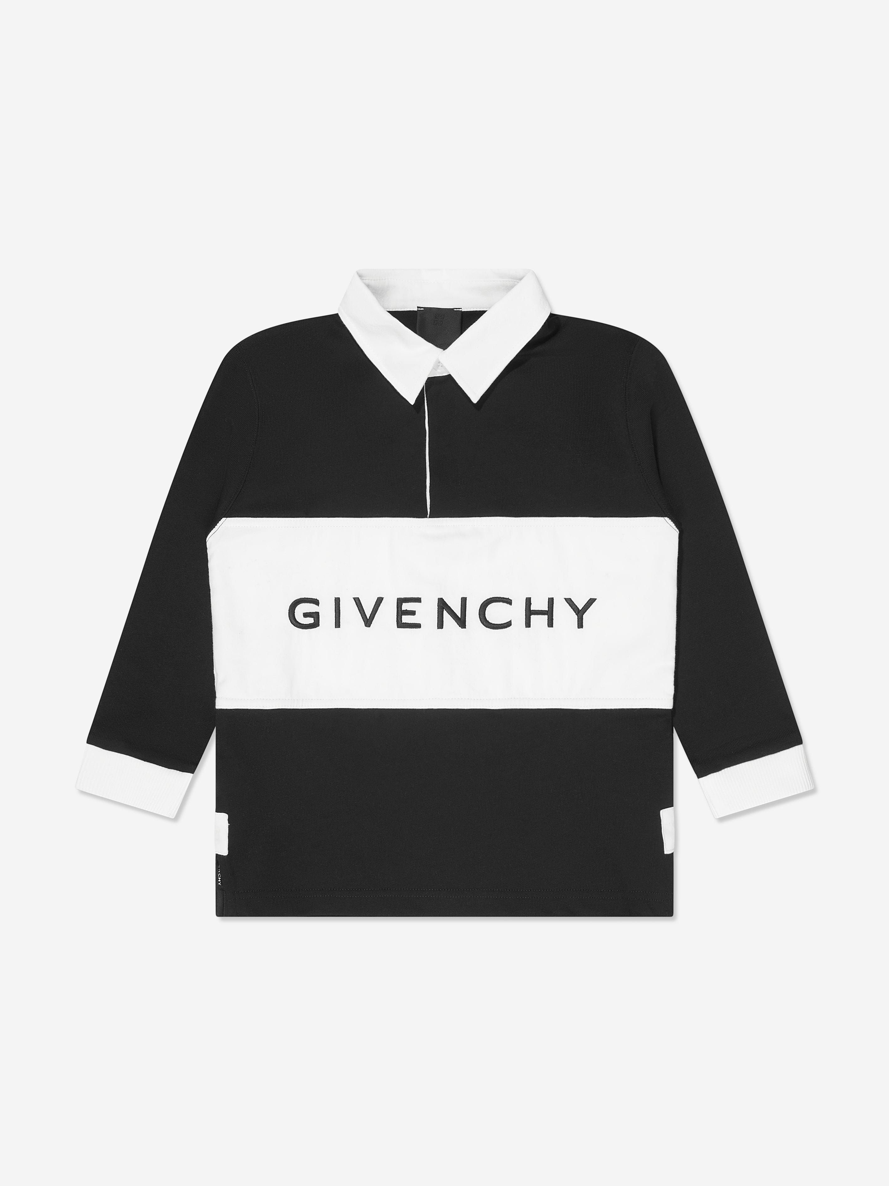 Givenchy Boys Logo Rugby Shirt in Black