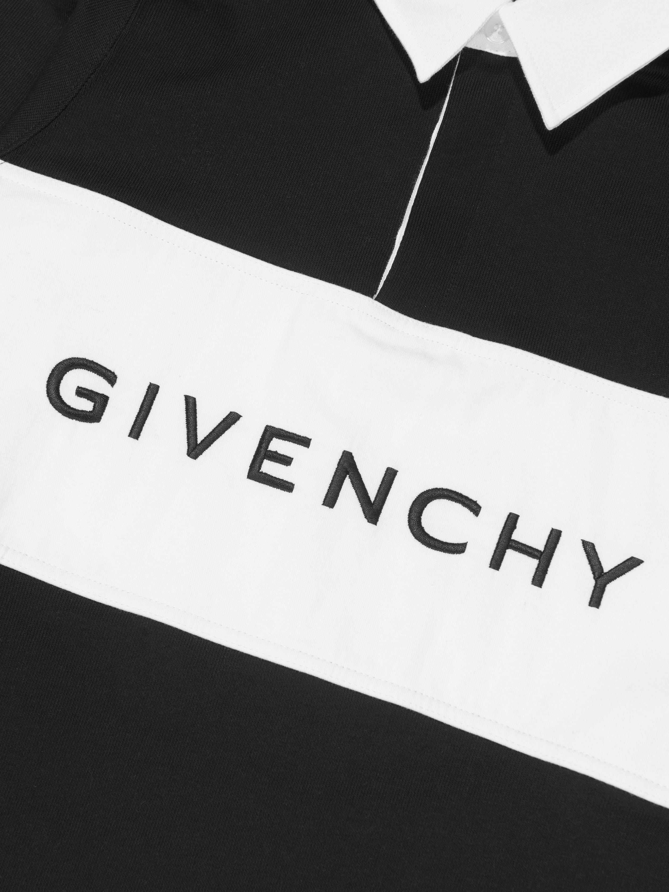 Givenchy Boys Logo Rugby Shirt in Black