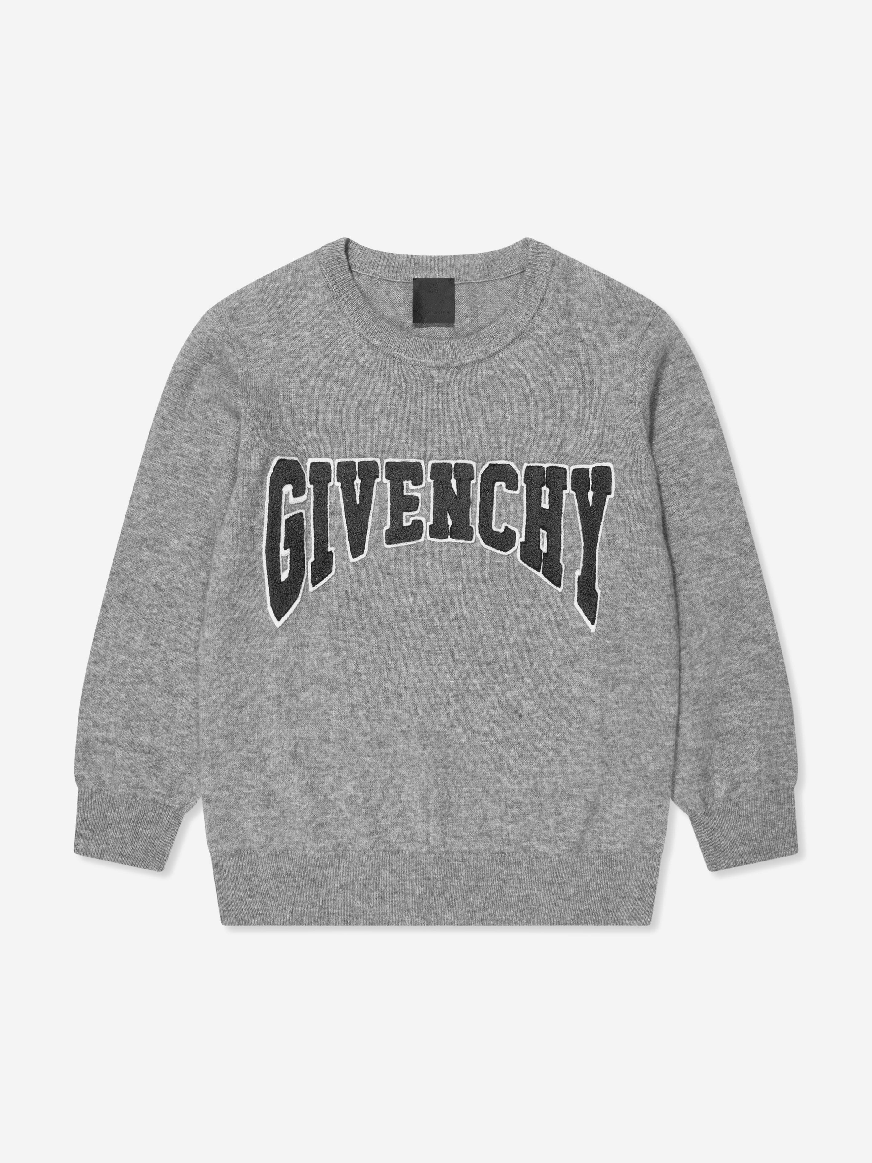 Givenchy Boys Knitted Logo Jumper in Grey