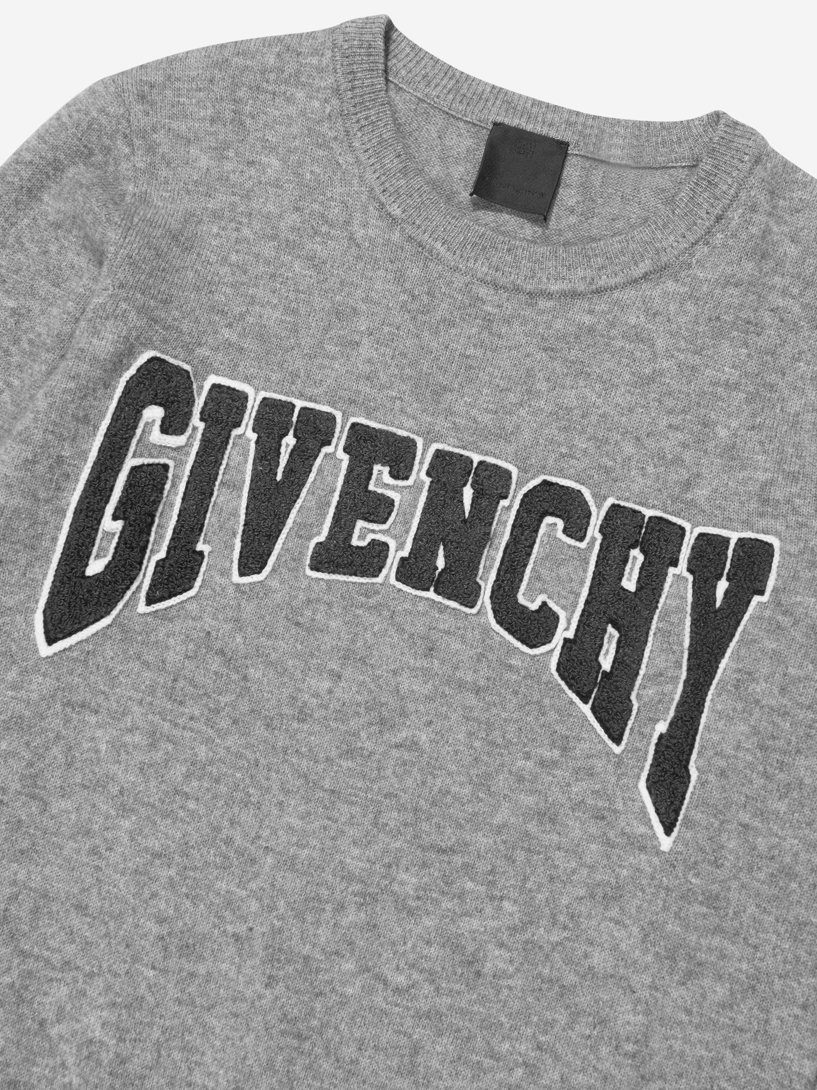 Givenchy Boys Knitted Logo Jumper in Grey