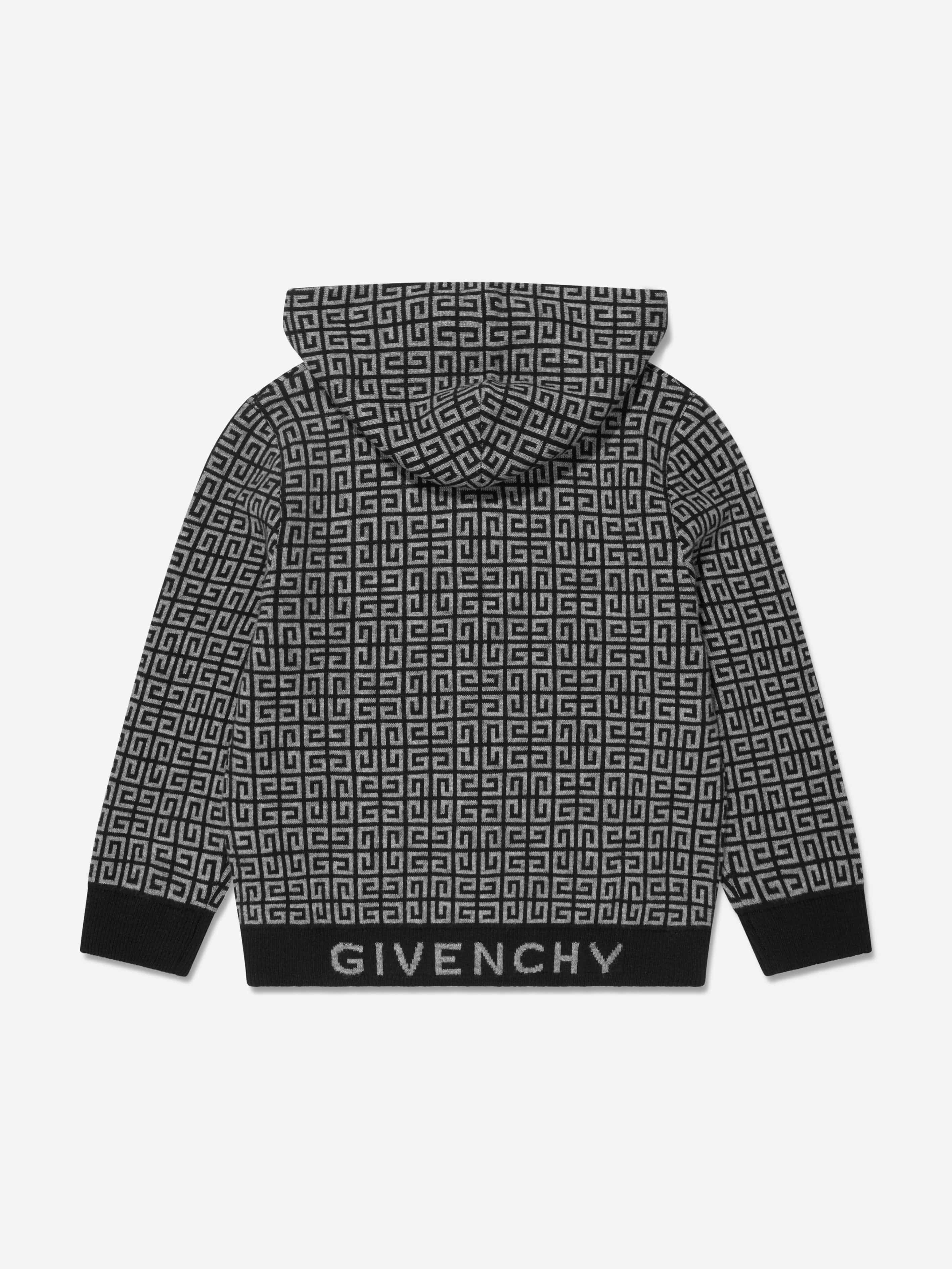 Givenchy Boys Knitted 4G Zip Up Top in Black