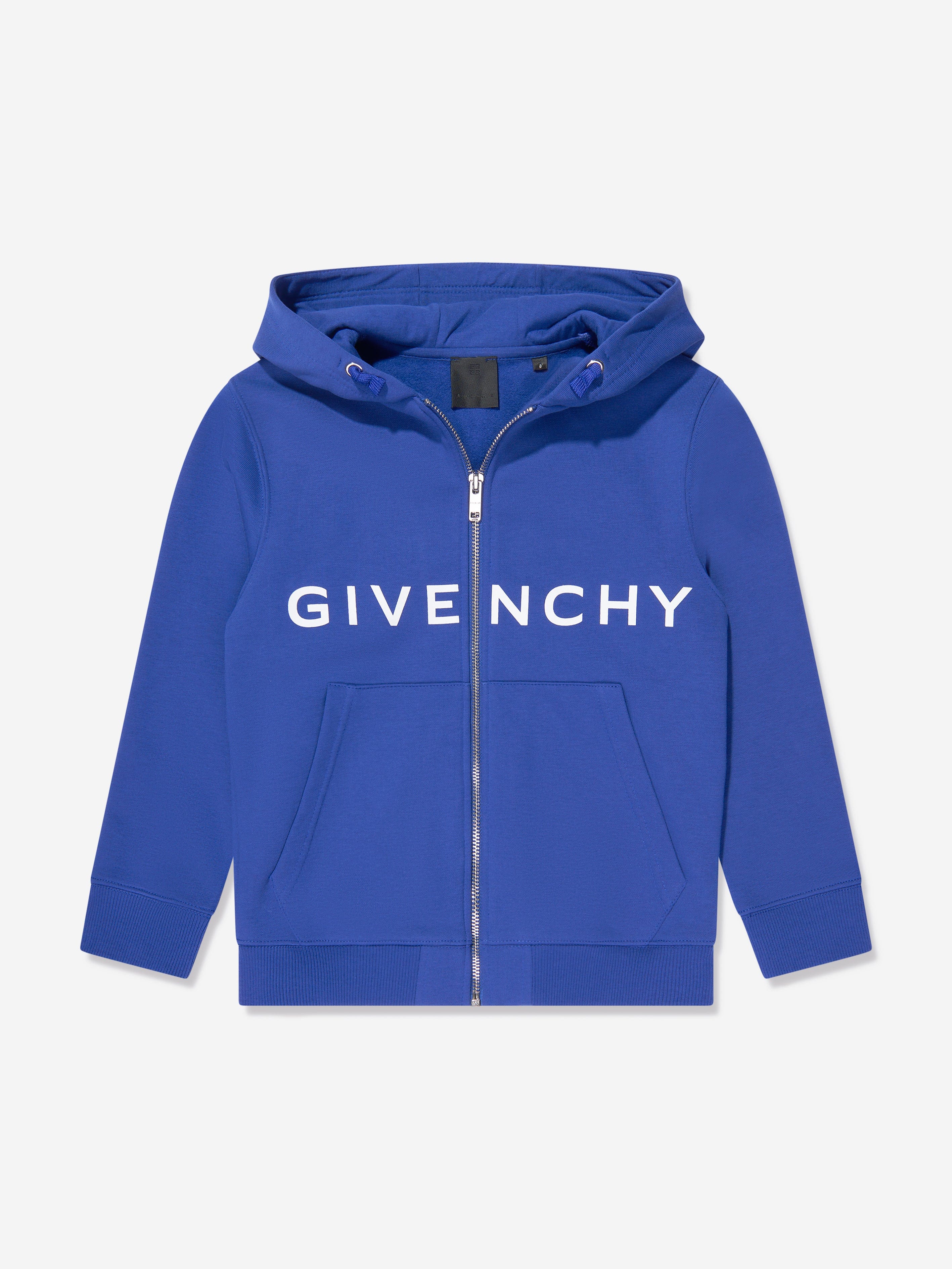 Givenchy Boys Logo Zip Up Top in Blue