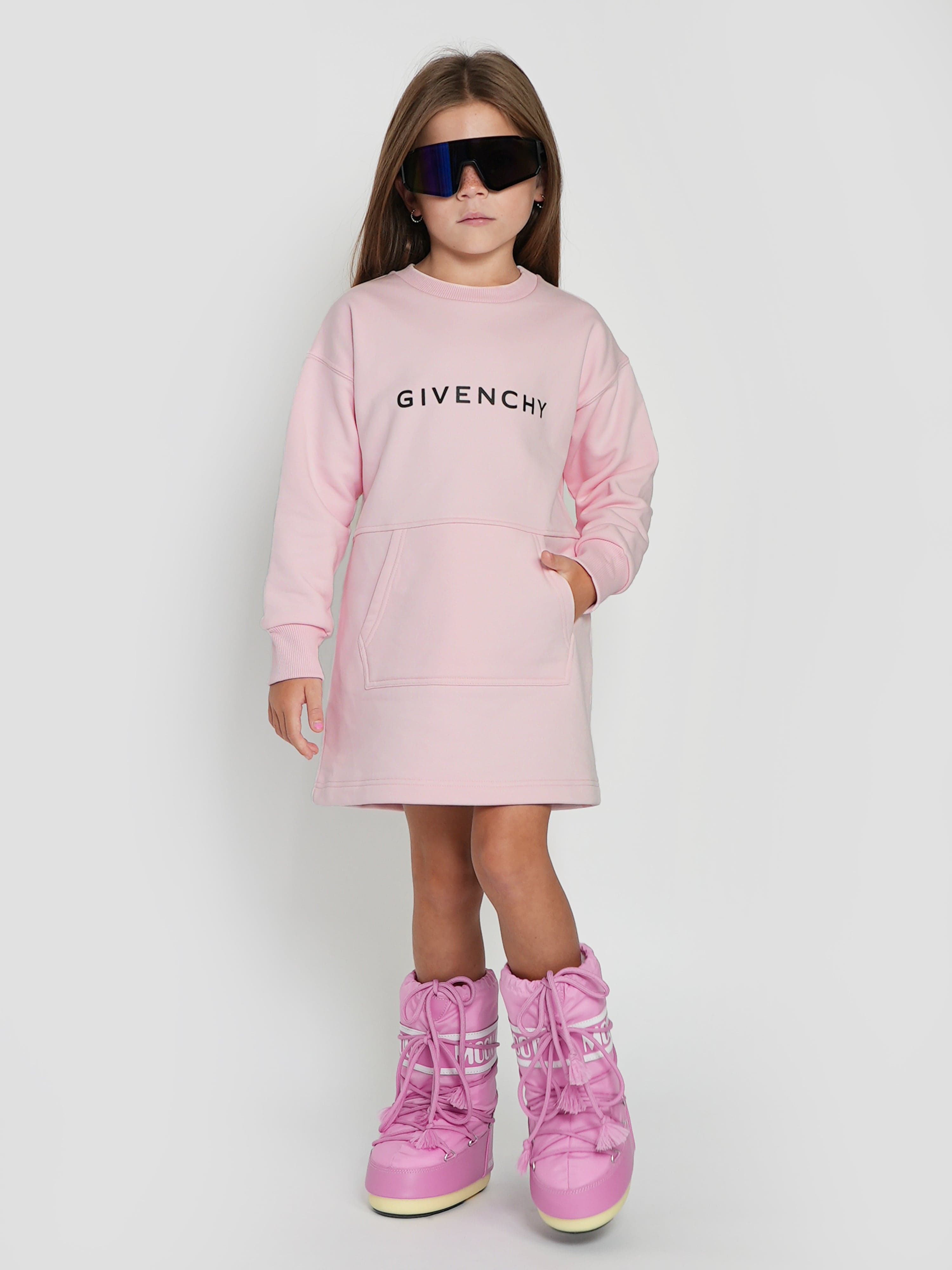 Givenchy Girls Logo Sweater Dress in Pink