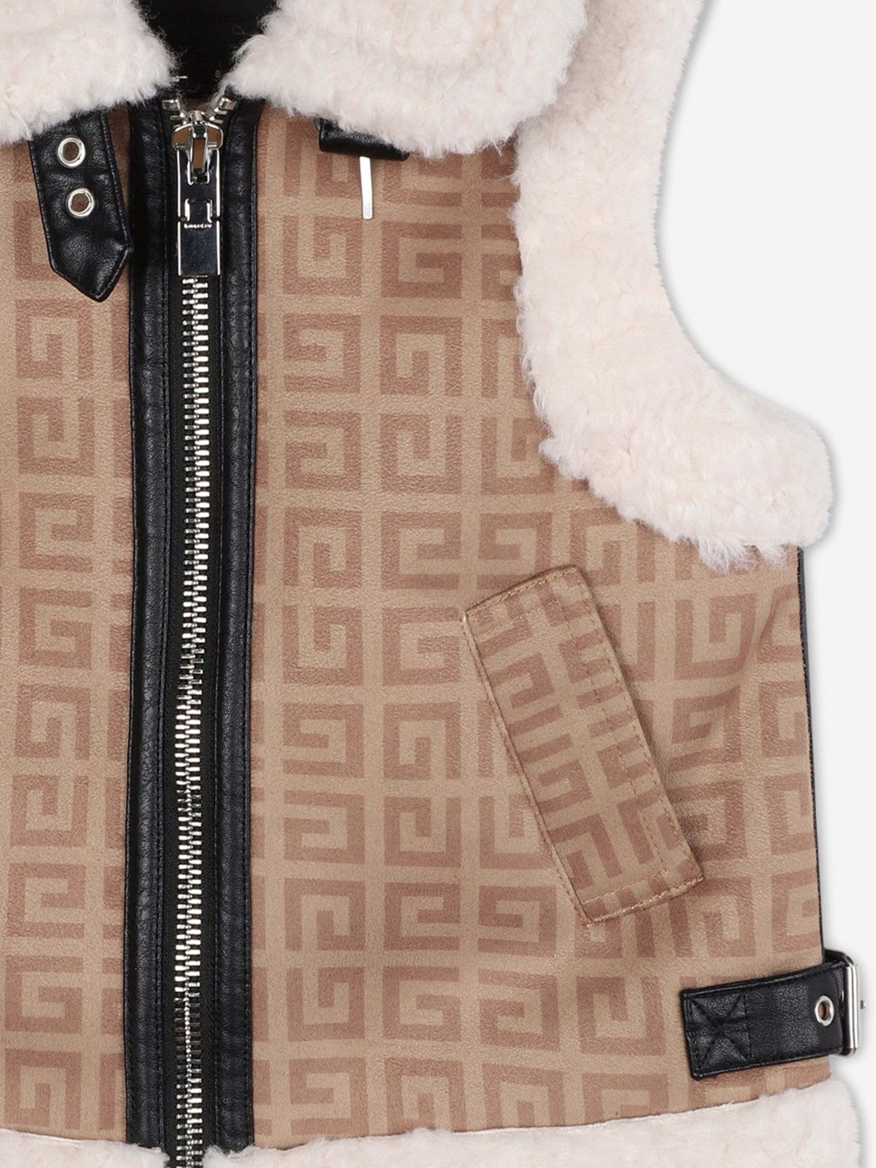 Givenchy Girls Sherling Gilet in Beige