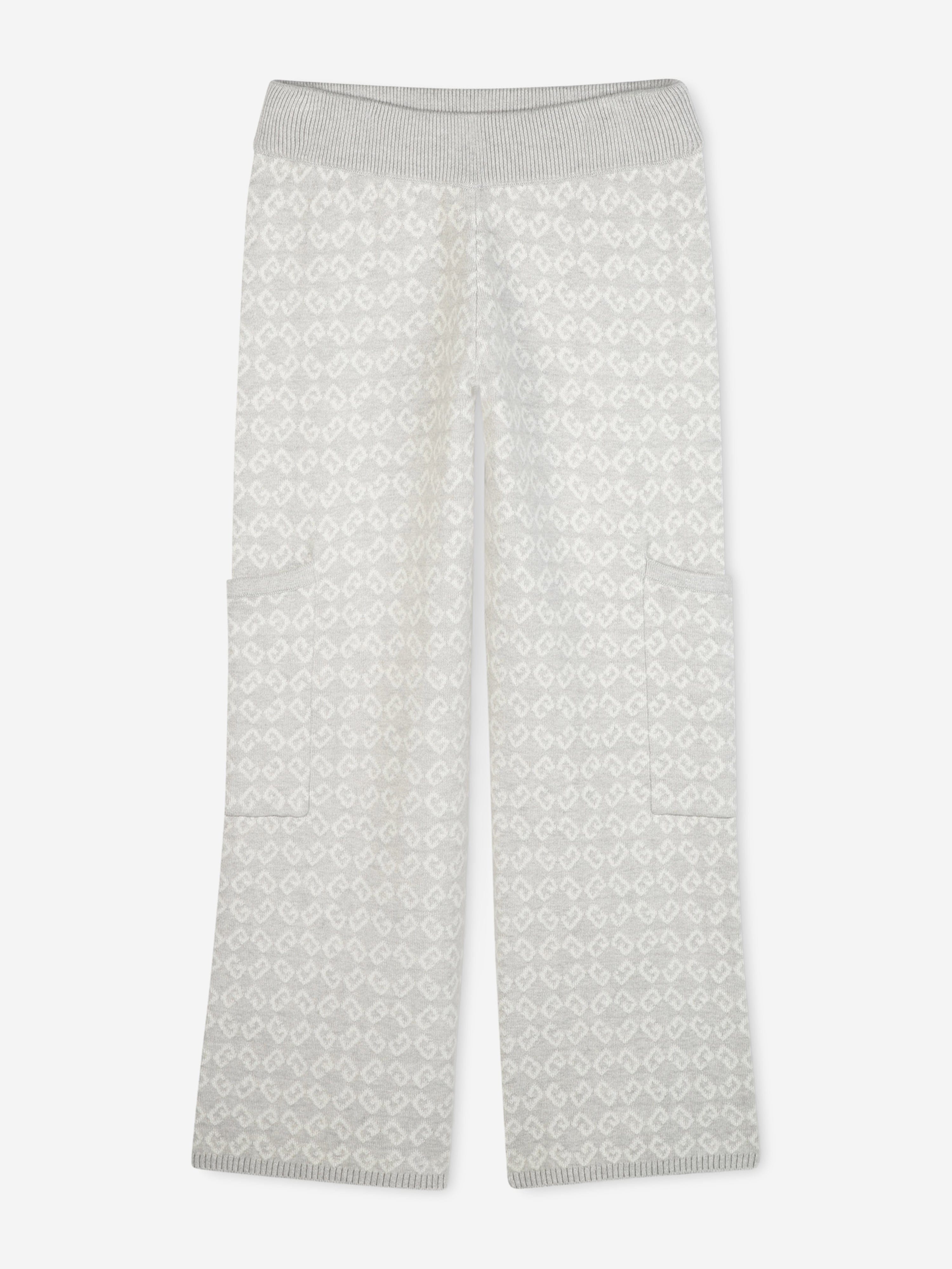 Givenchy Girls 4G Logo Knitted Trousers in Grey
