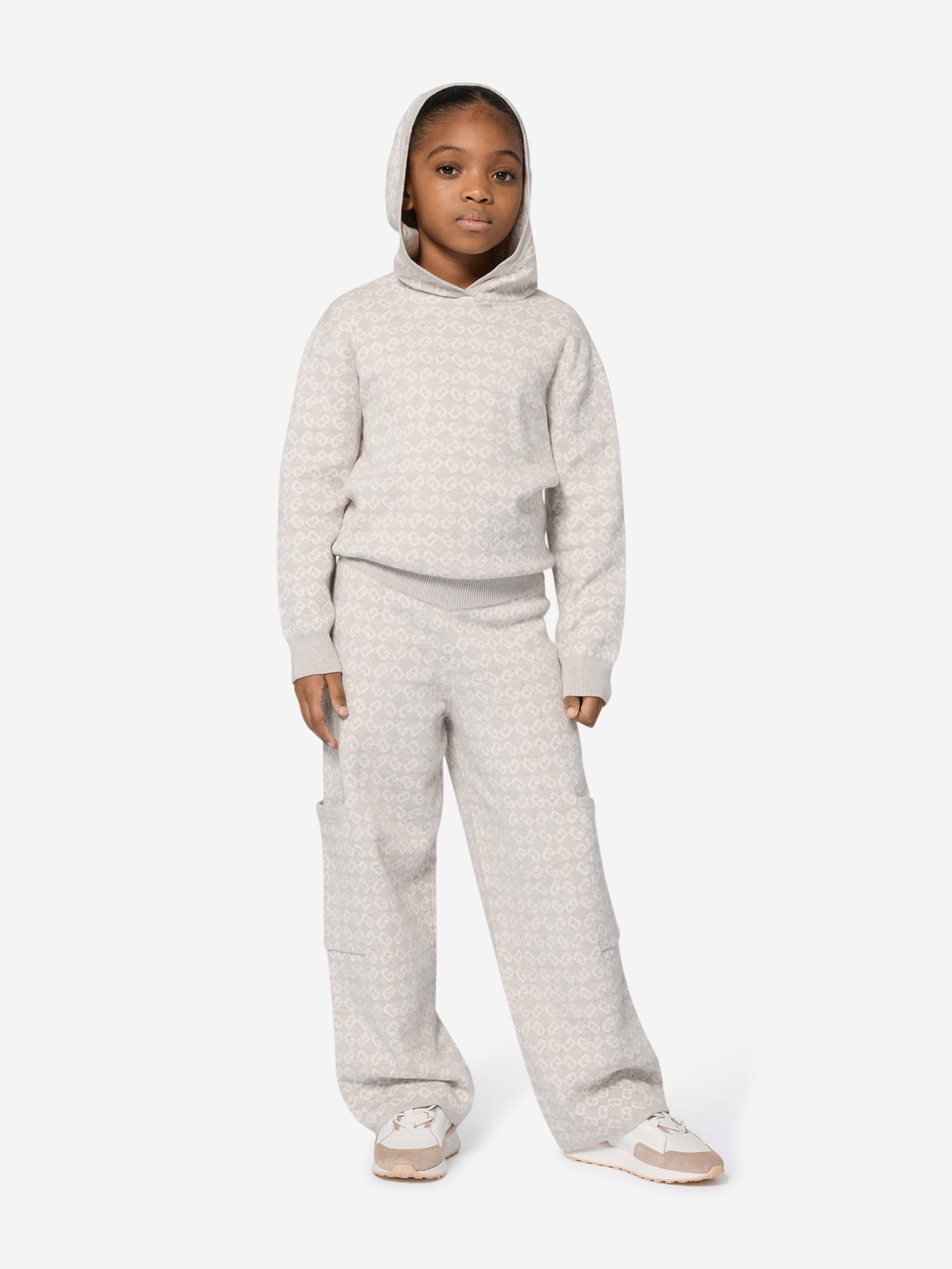 Givenchy Girls 4G Logo Knitted Trousers in Grey