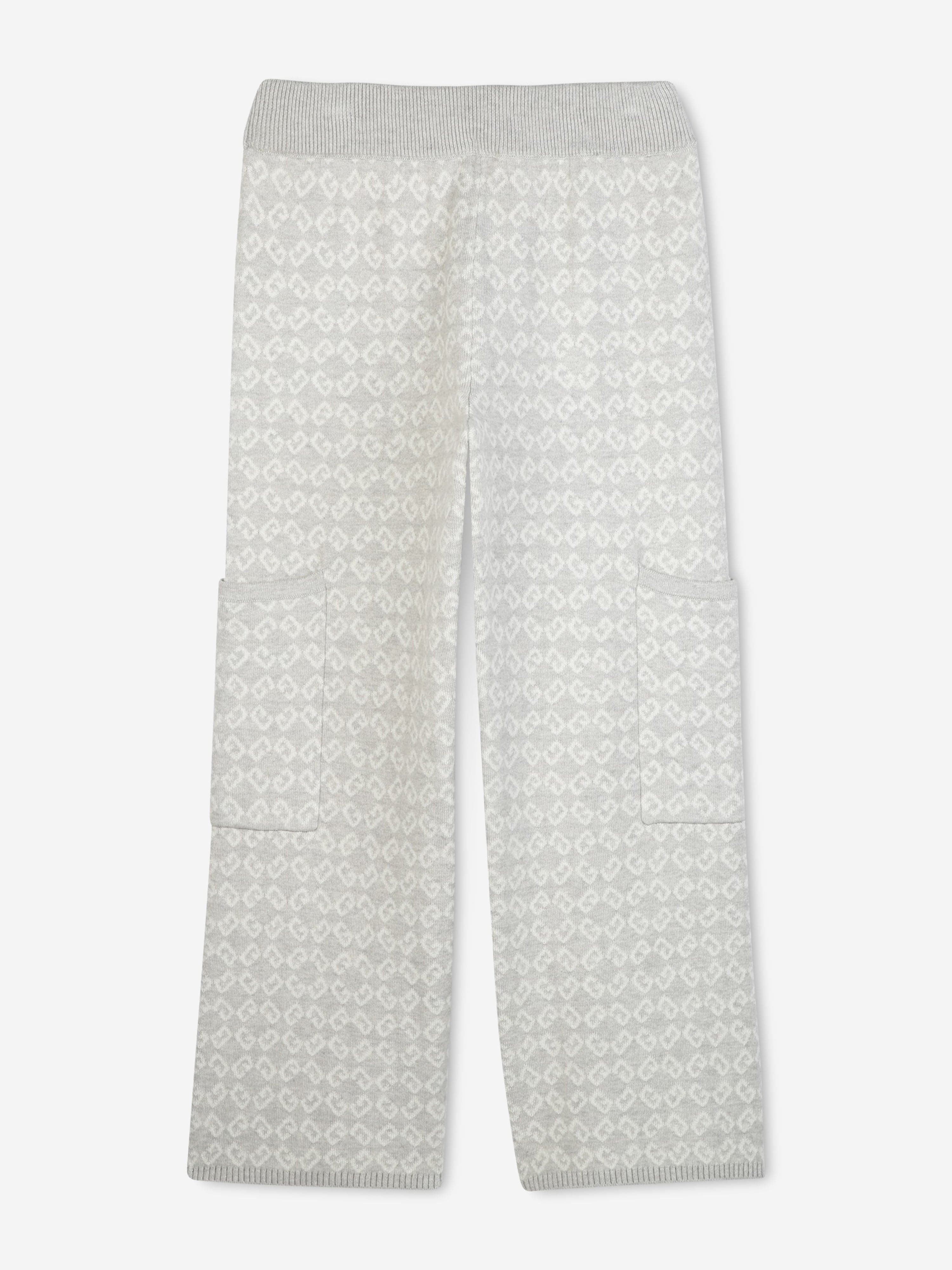 Givenchy Girls 4G Logo Knitted Trousers in Grey
