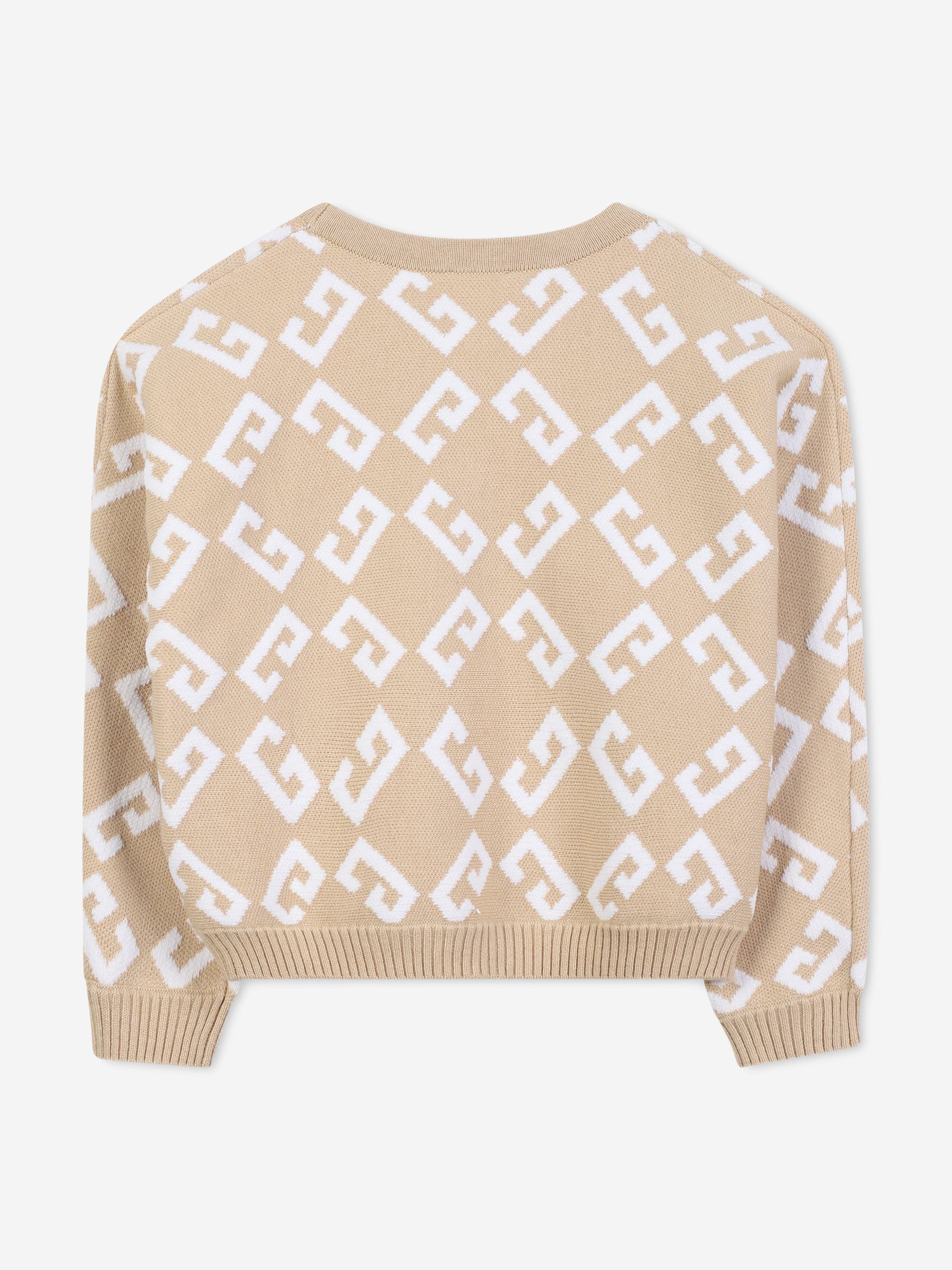 Givenchy Girls 4G Knitted Cardigan in Beige