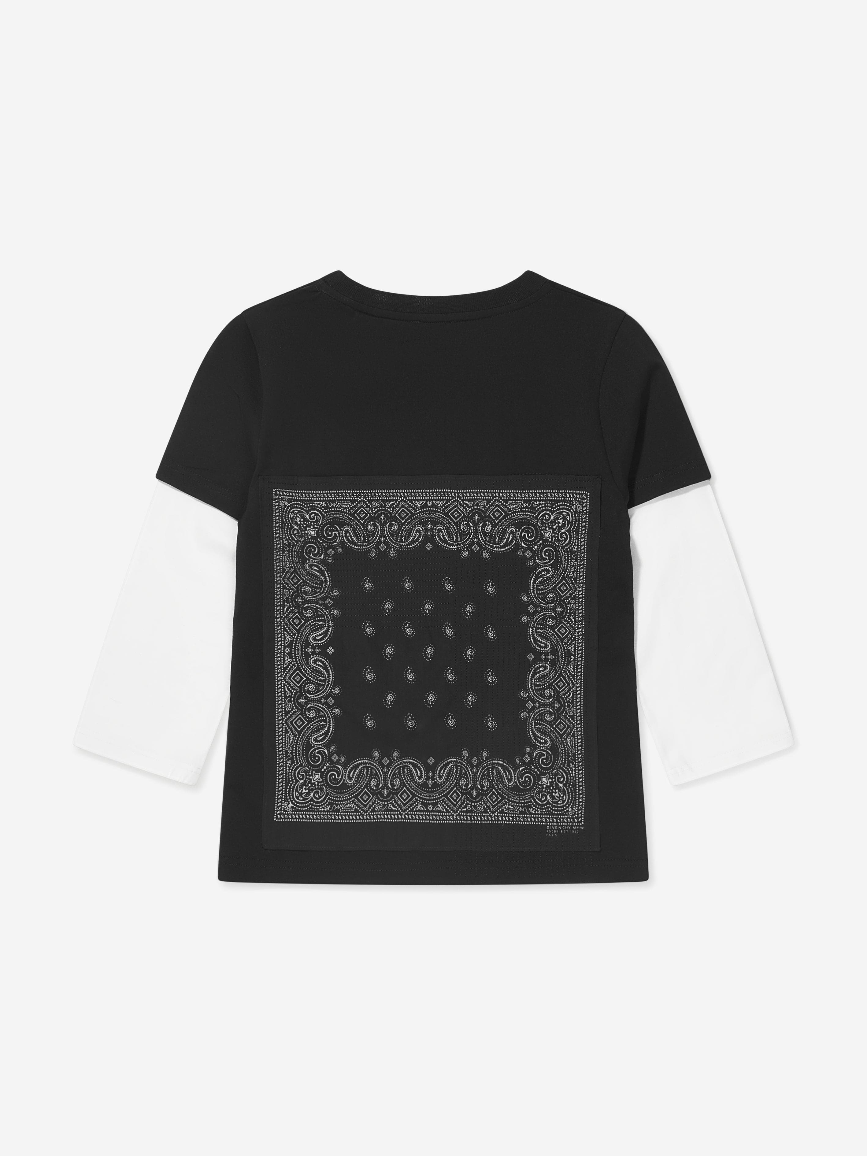 Givenchy Boys Long Sleeve Bandana Print T-Shirt