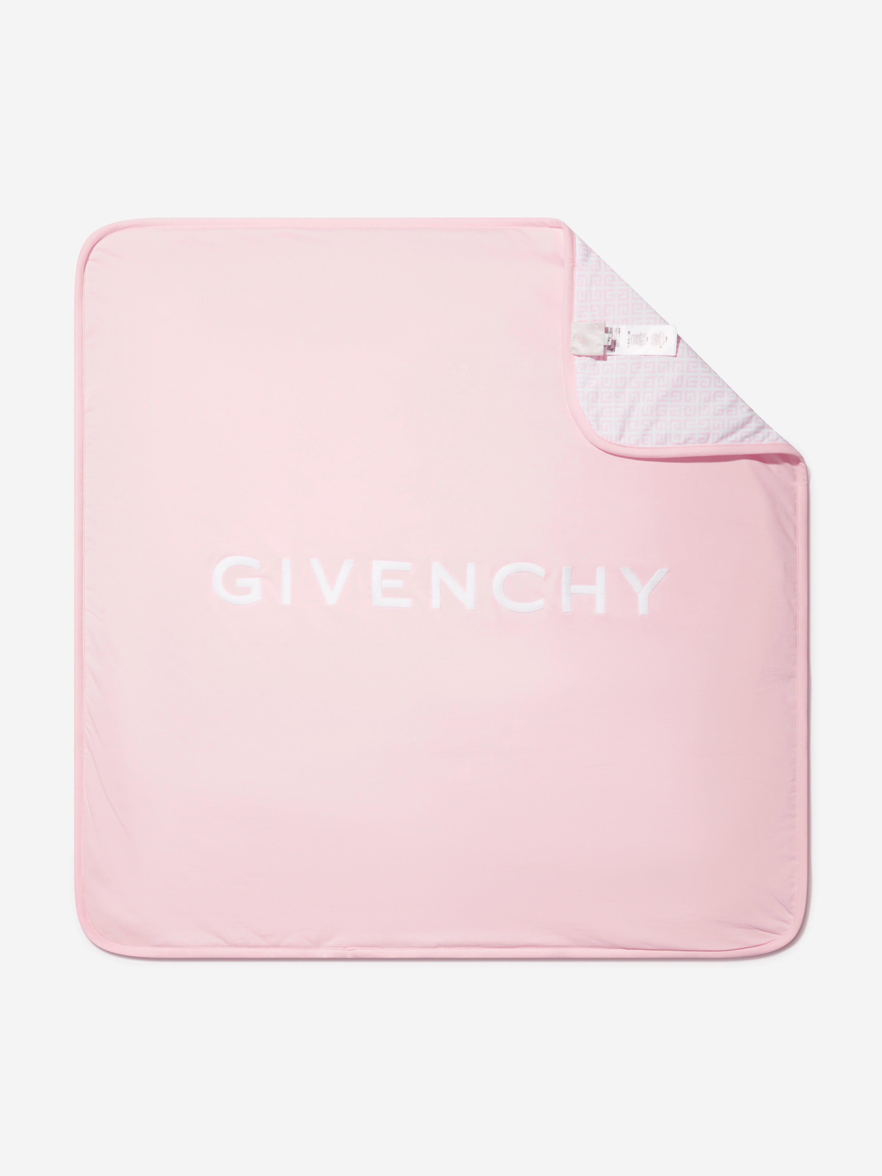 Givenchy Baby Girls Embroidered Logo Blanket in Pink