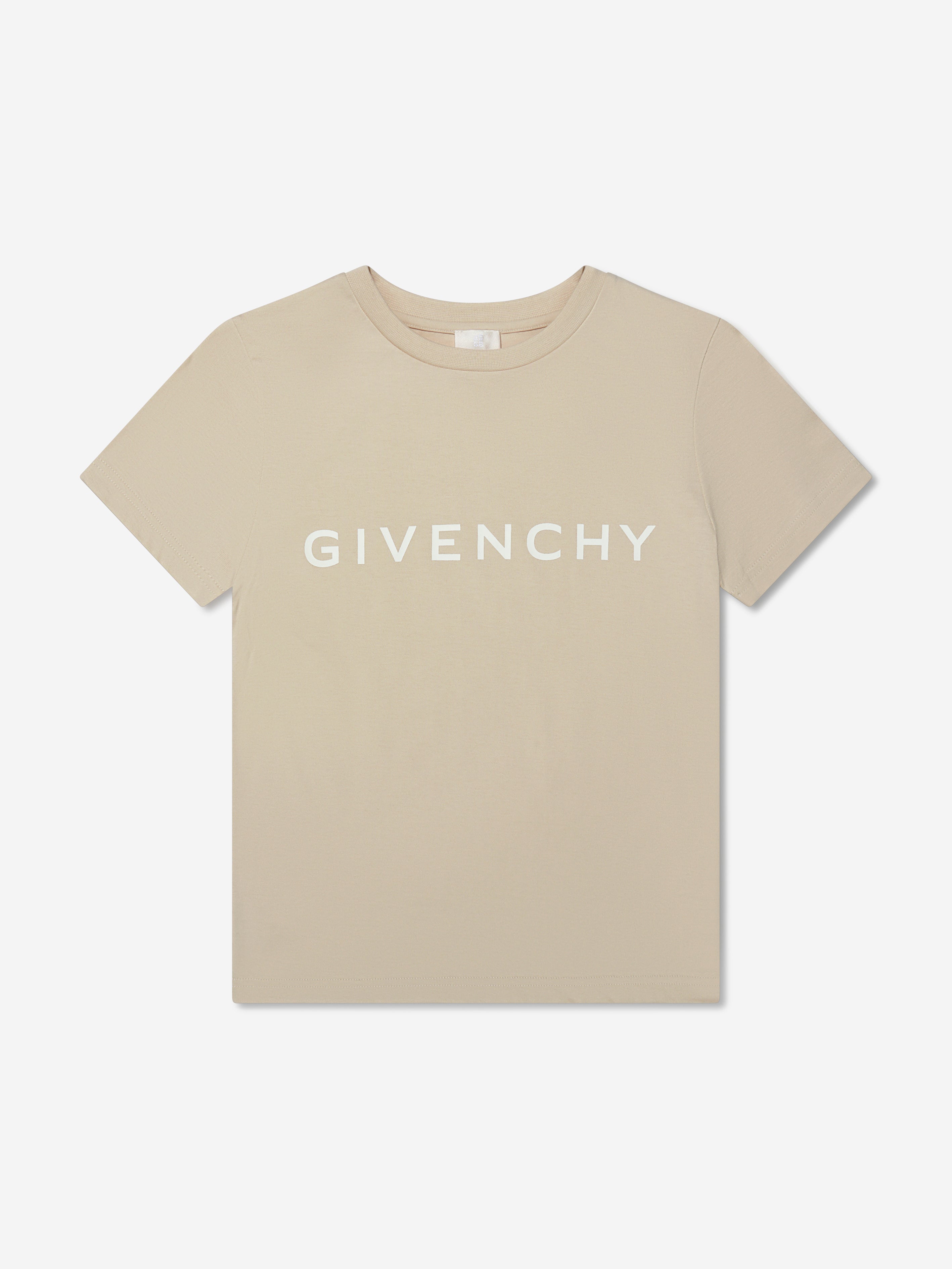 Givenchy Boys Logo Print T-Shirt in Cream