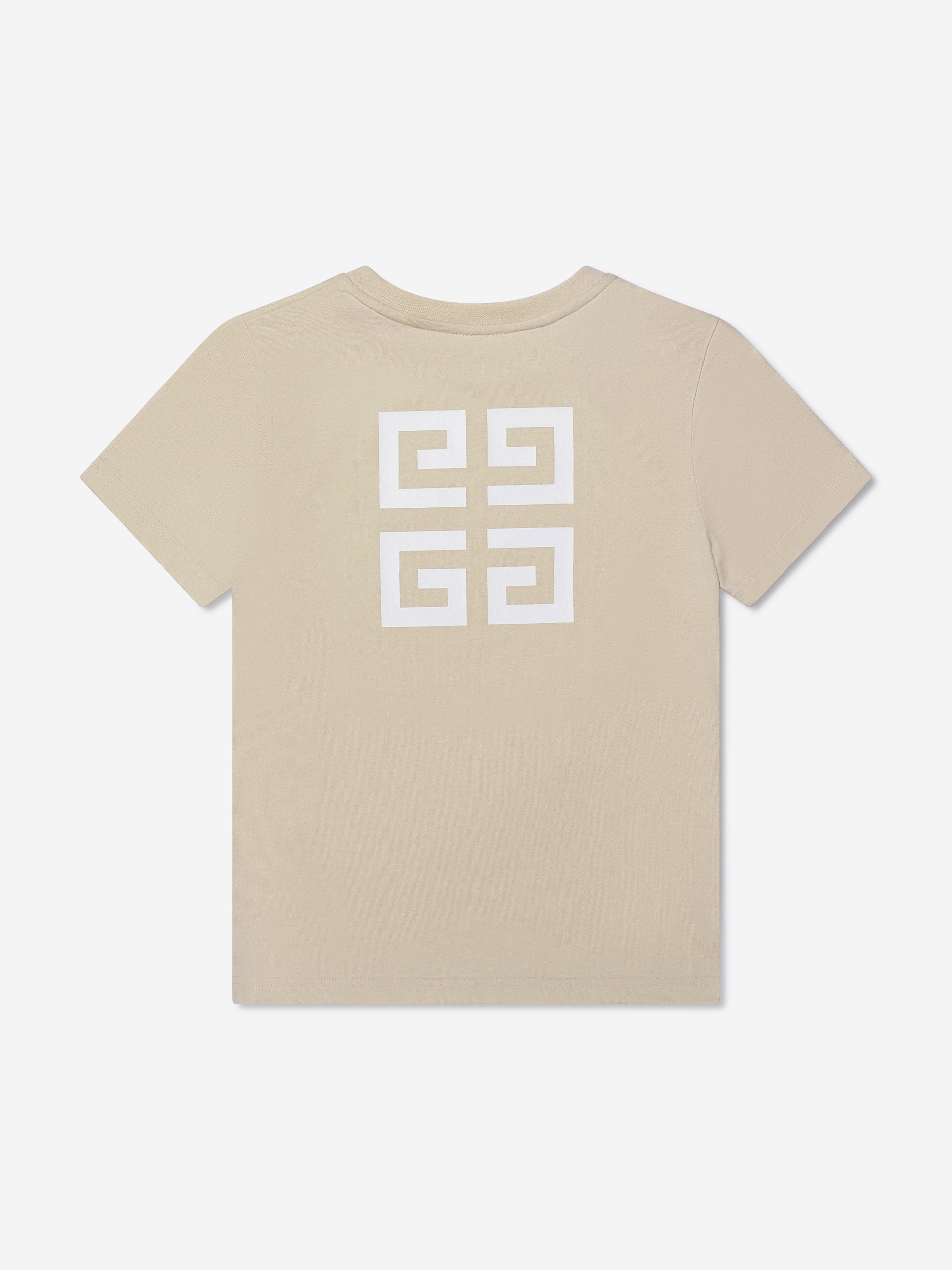 Givenchy Boys Logo Print T-Shirt in Cream