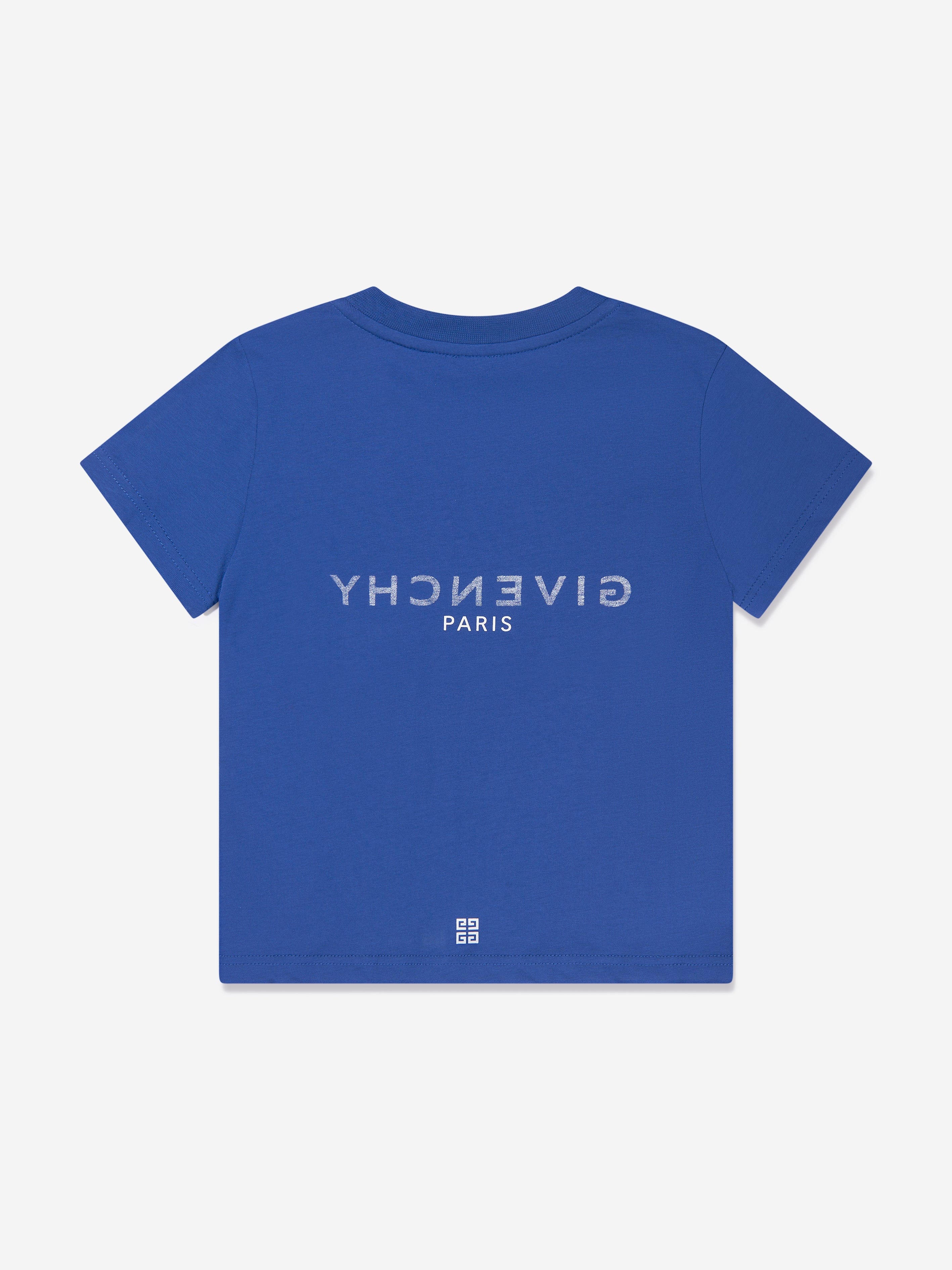 Givenchy Boys Logo Print T-Shirt in Blue