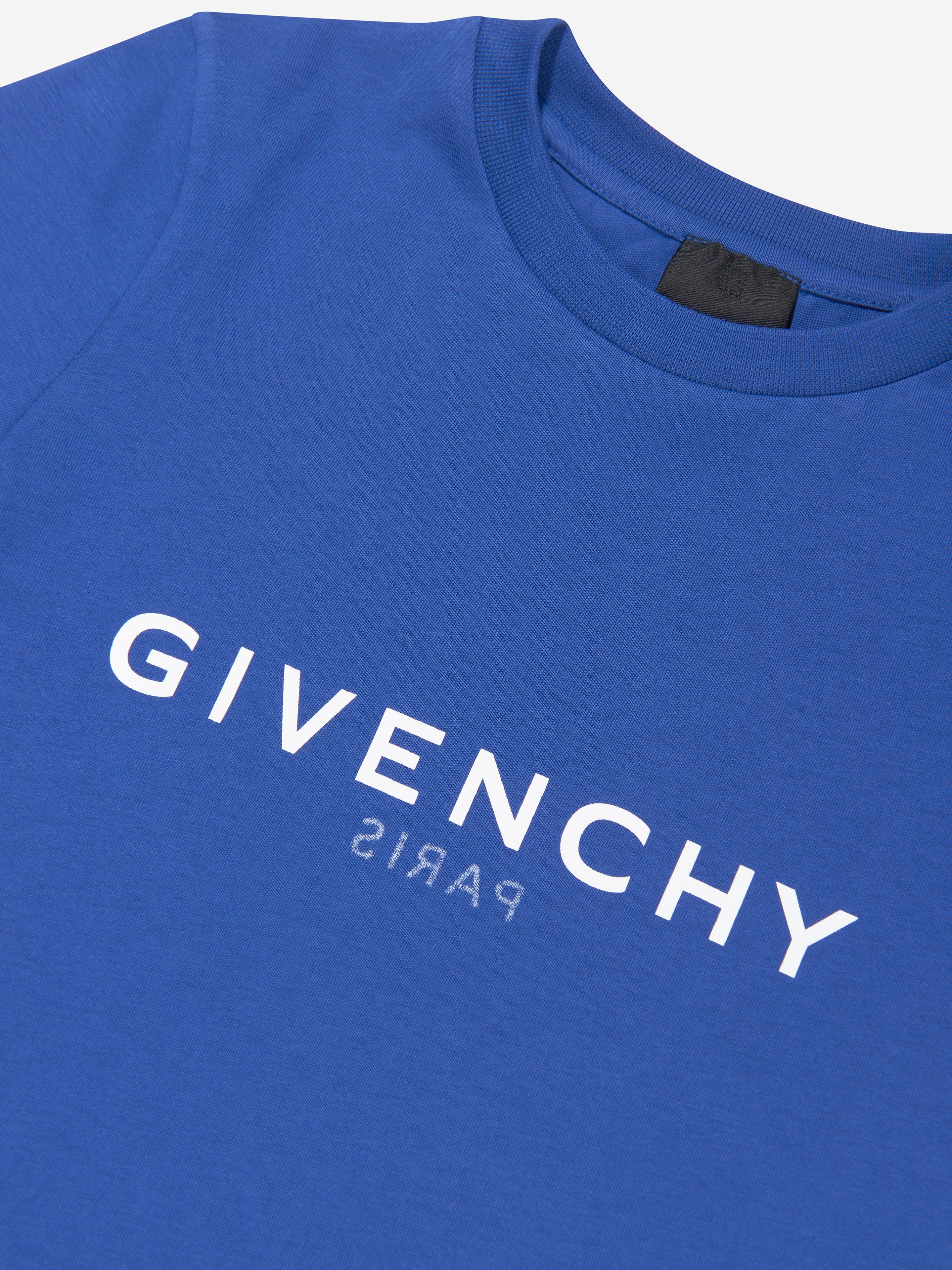 Givenchy Boys Logo Print T-Shirt in Blue