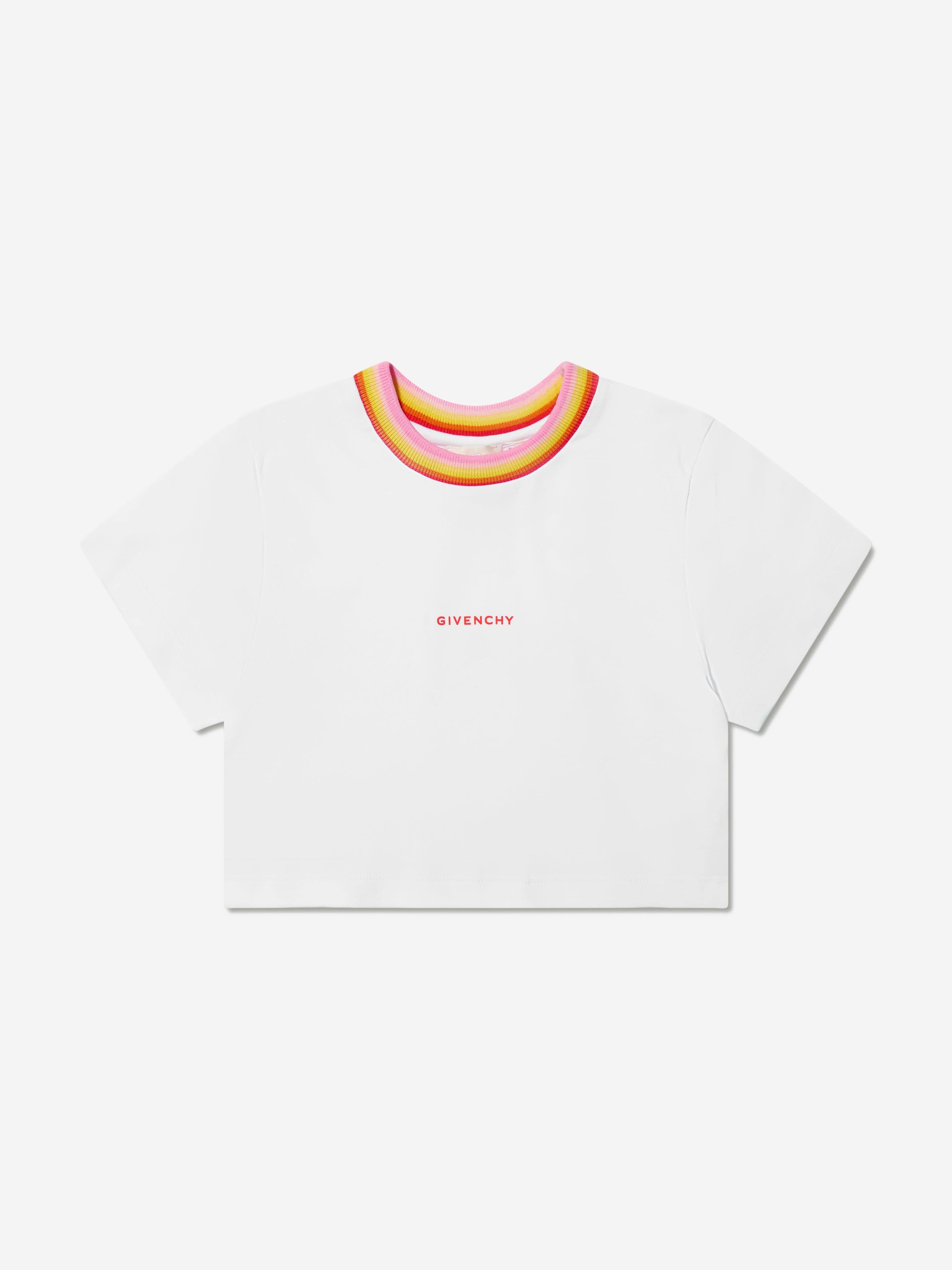 Givenchy Girls Cropped T-Shirt in White