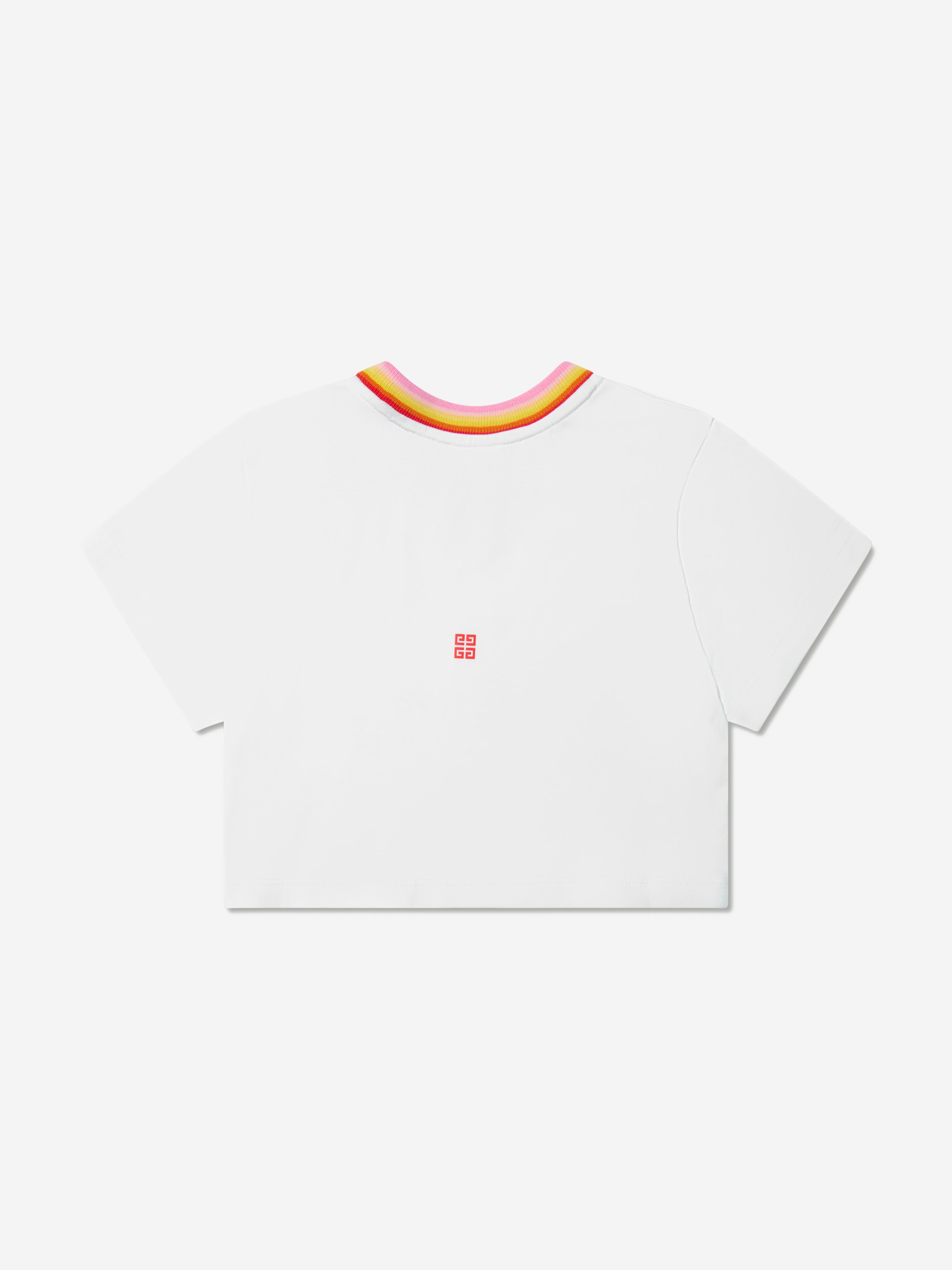 Givenchy Girls Cropped T-Shirt in White