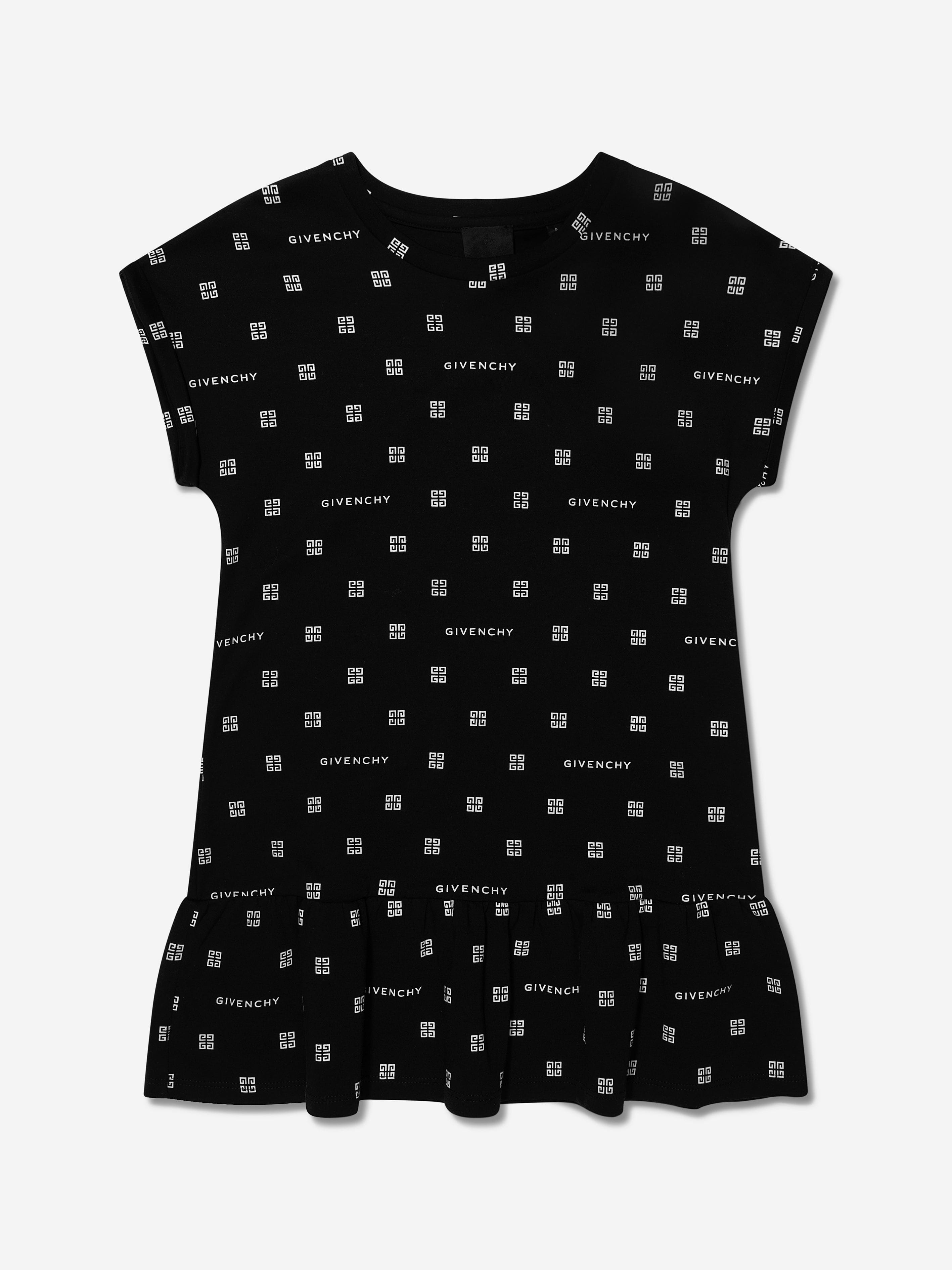 Givenchy Girls 4G Logo Print Dress in Black