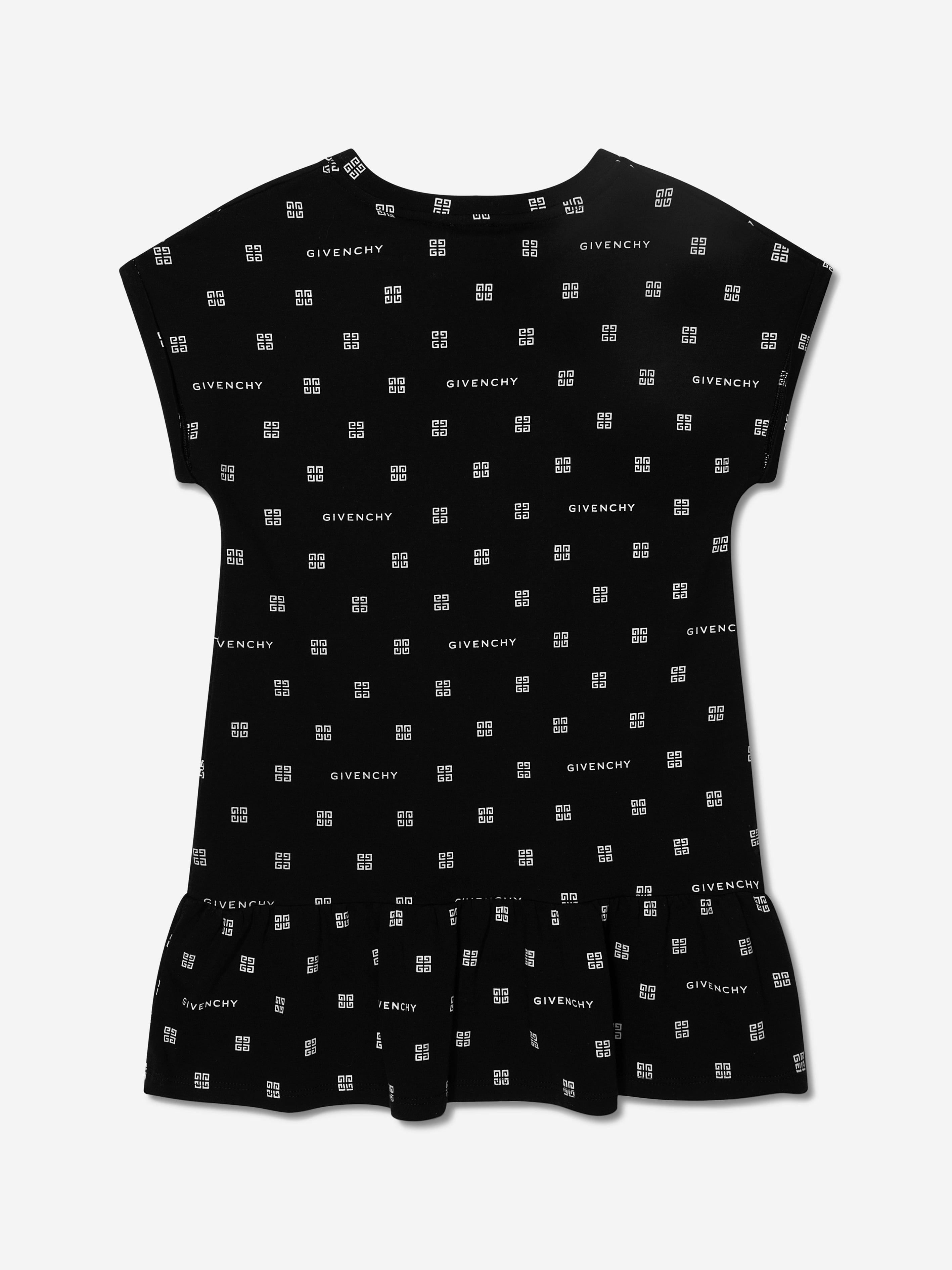 Givenchy Girls 4G Logo Print Dress in Black