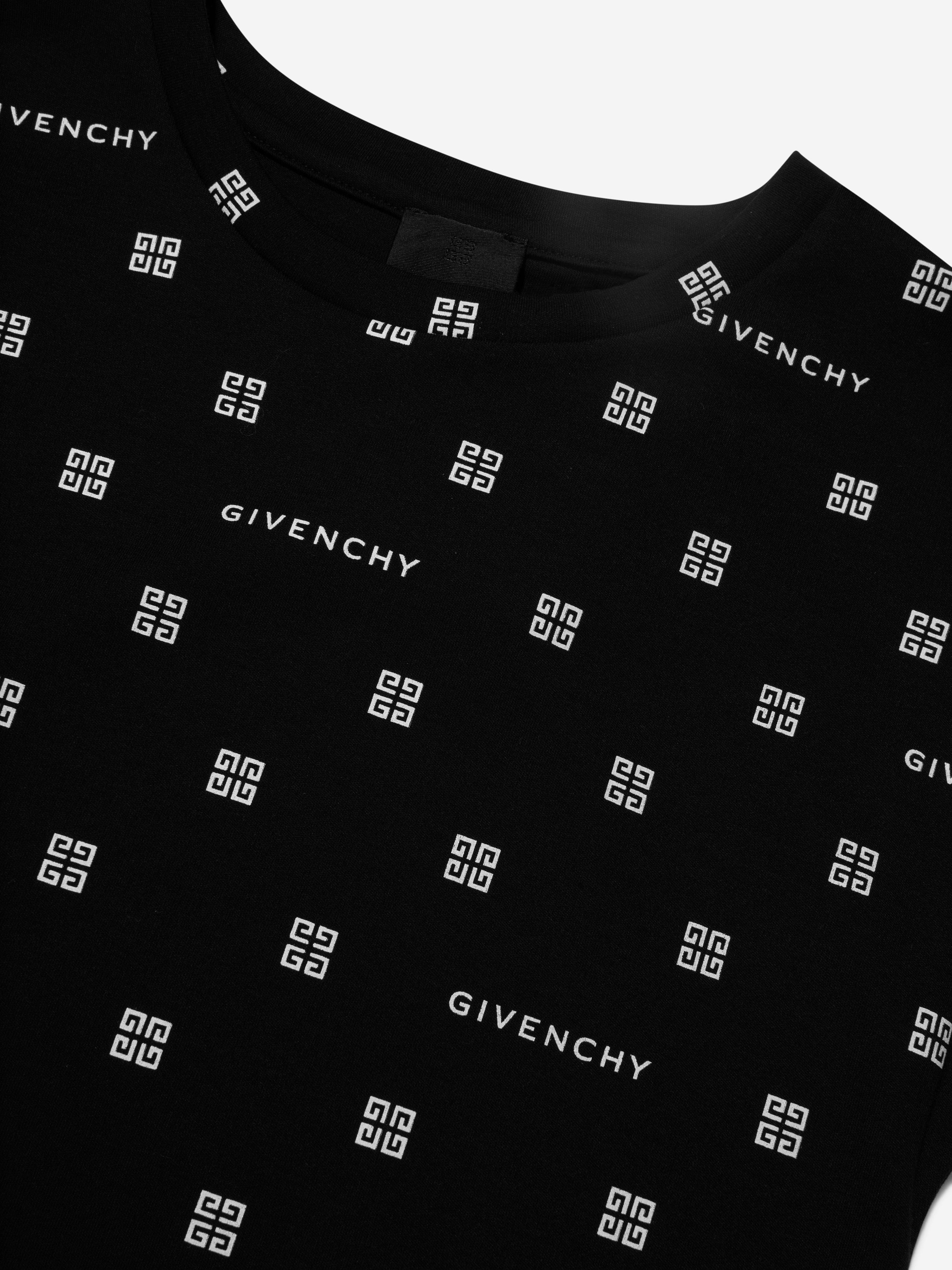 Givenchy Girls 4G Logo Print Dress in Black