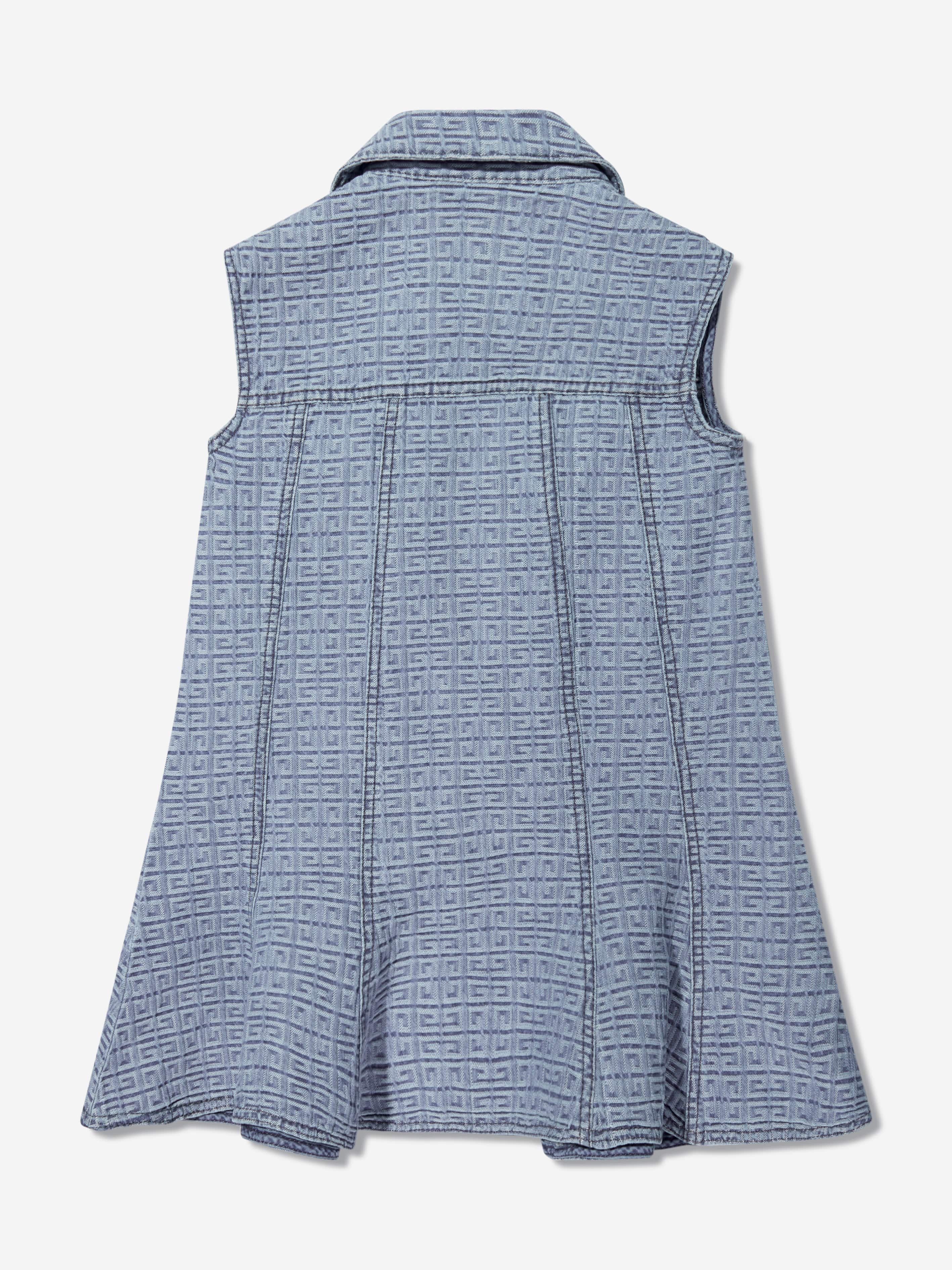 Givenchy Girls 4G Logo Denim Dress in Blue