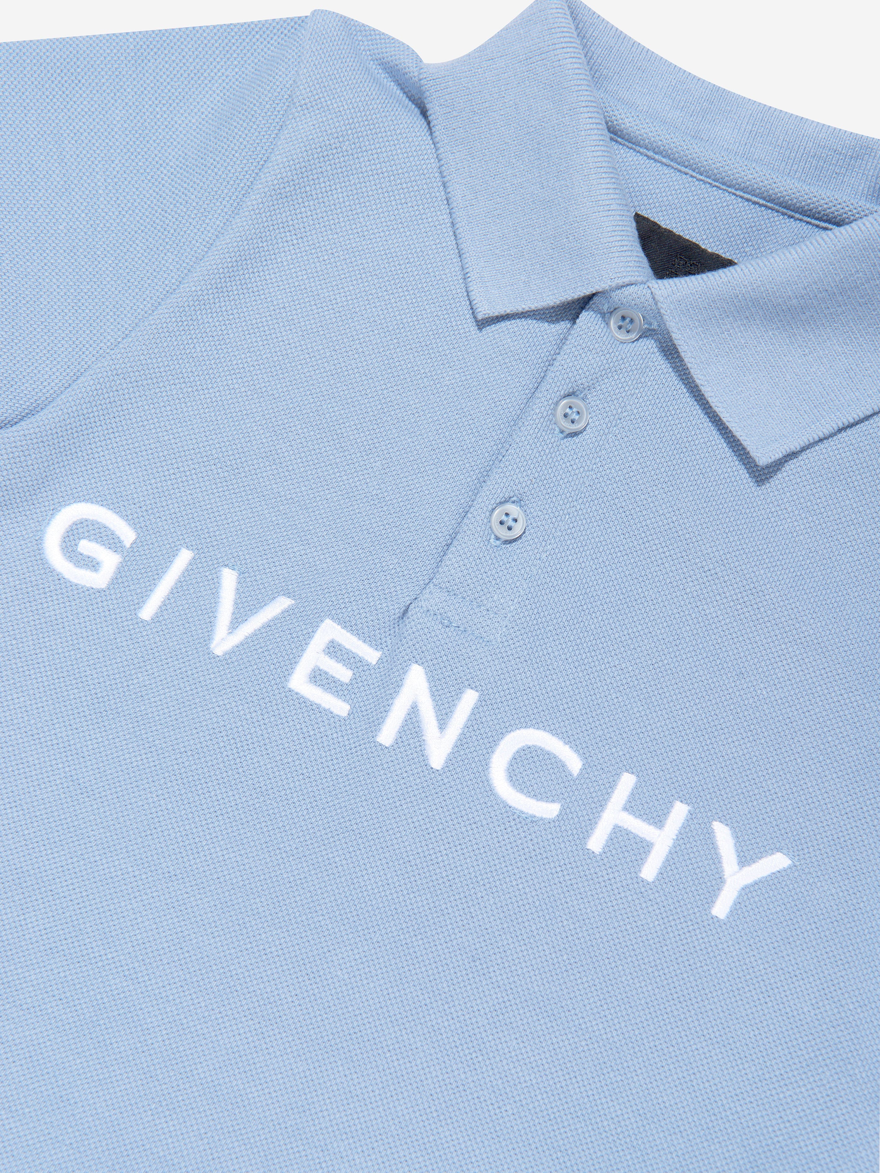 Givenchy Baby Boys Logo Print Polo Shirt in Blue