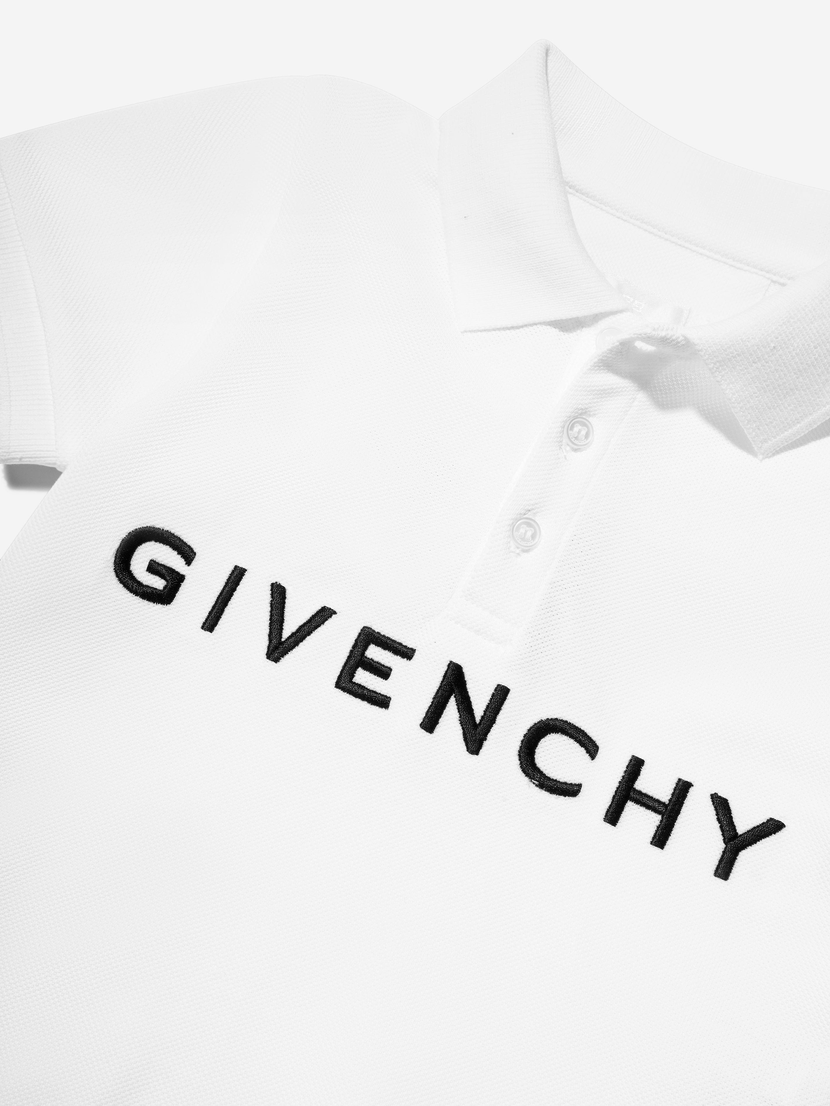 Givenchy Baby Boys Logo Print Polo Shirt in White