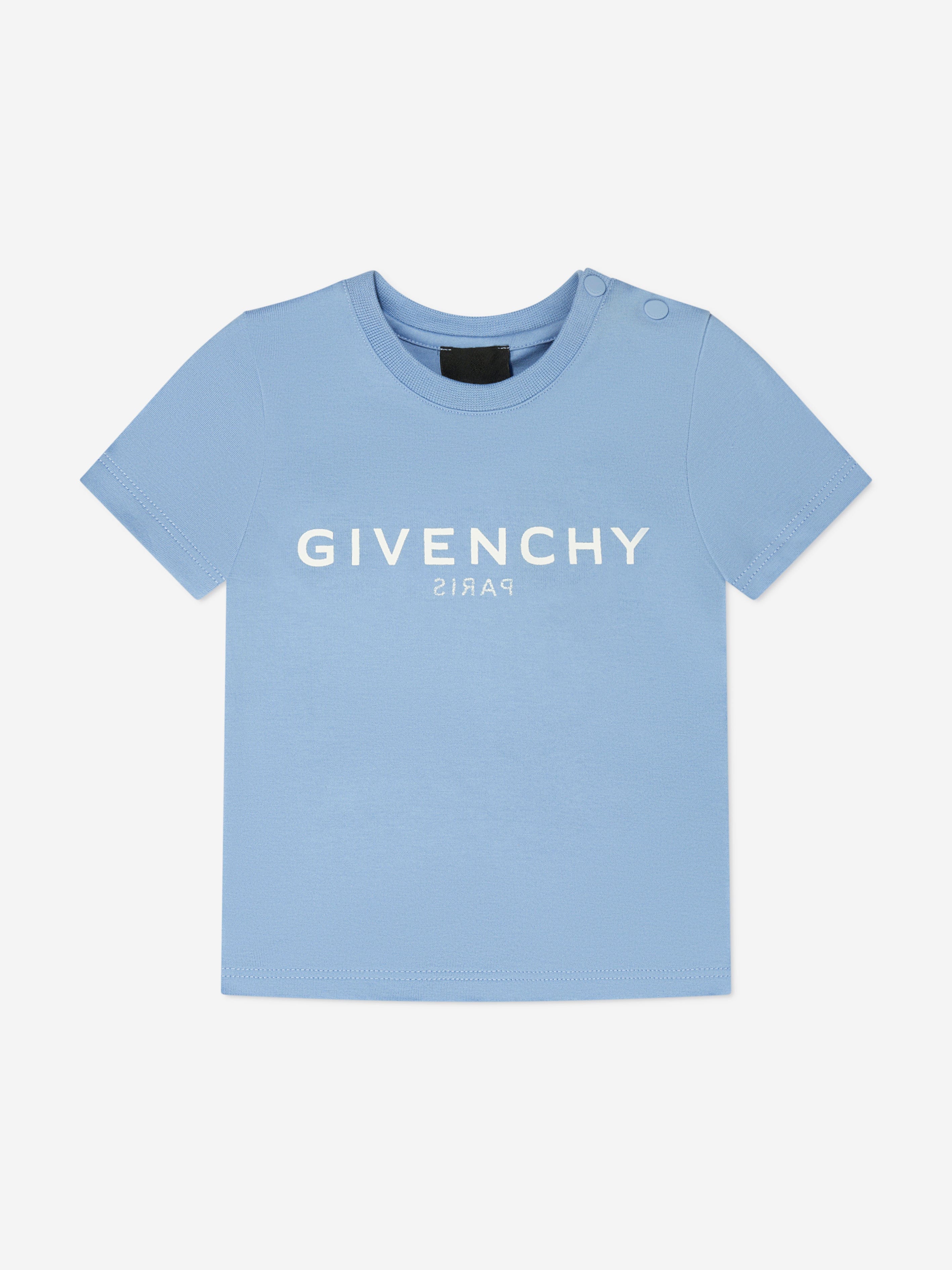 Givenchy Baby Boys Logo Print T-Shirt in Blue